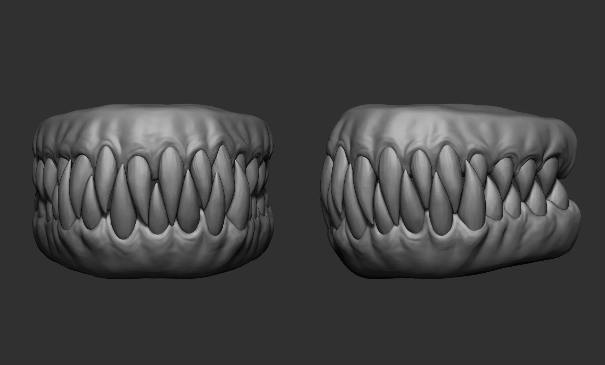 21 Creature + Monster Teeth - Open+Closed OBJs