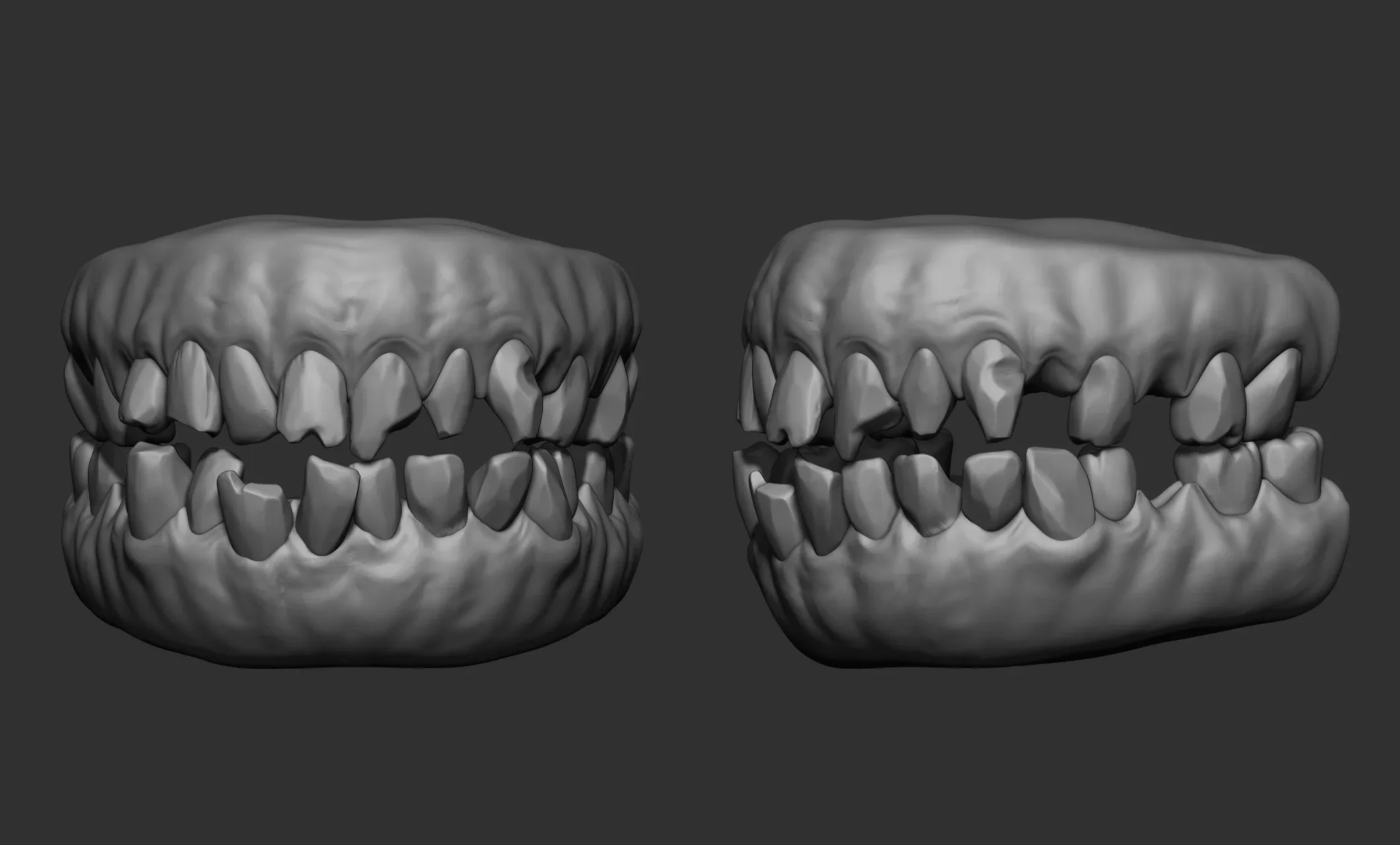 21 Creature + Monster Teeth - Open+Closed OBJs