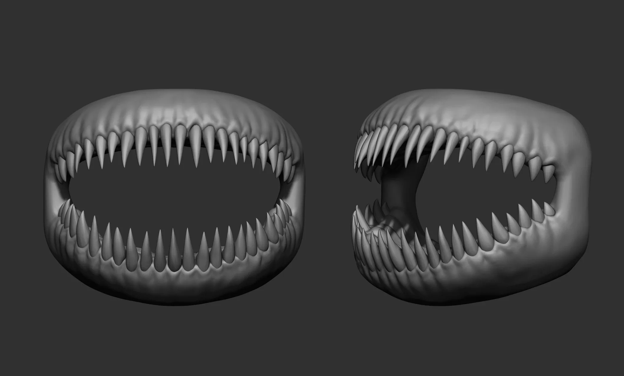 21 Creature + Monster Teeth - Open+Closed OBJs