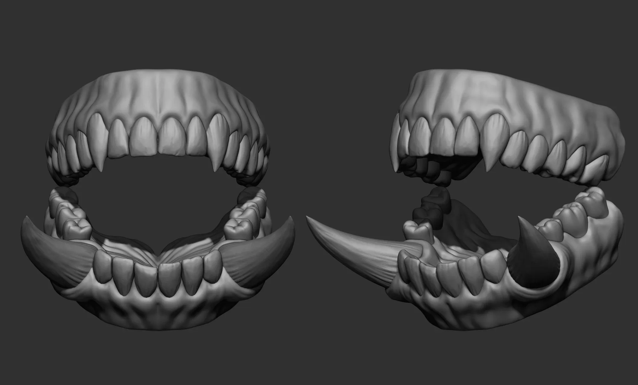 21 Creature + Monster Teeth - Open+Closed OBJs