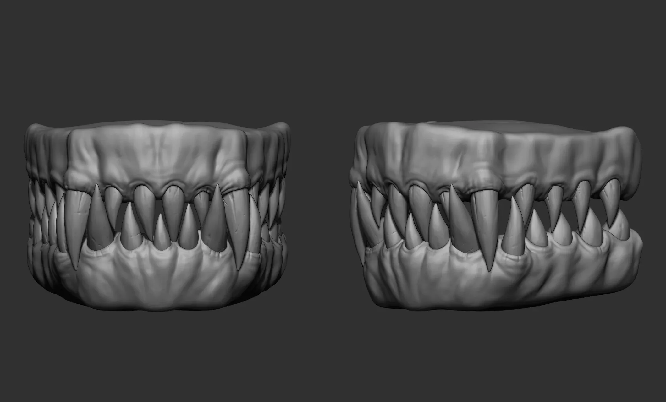 21 Creature + Monster Teeth - Open+Closed OBJs