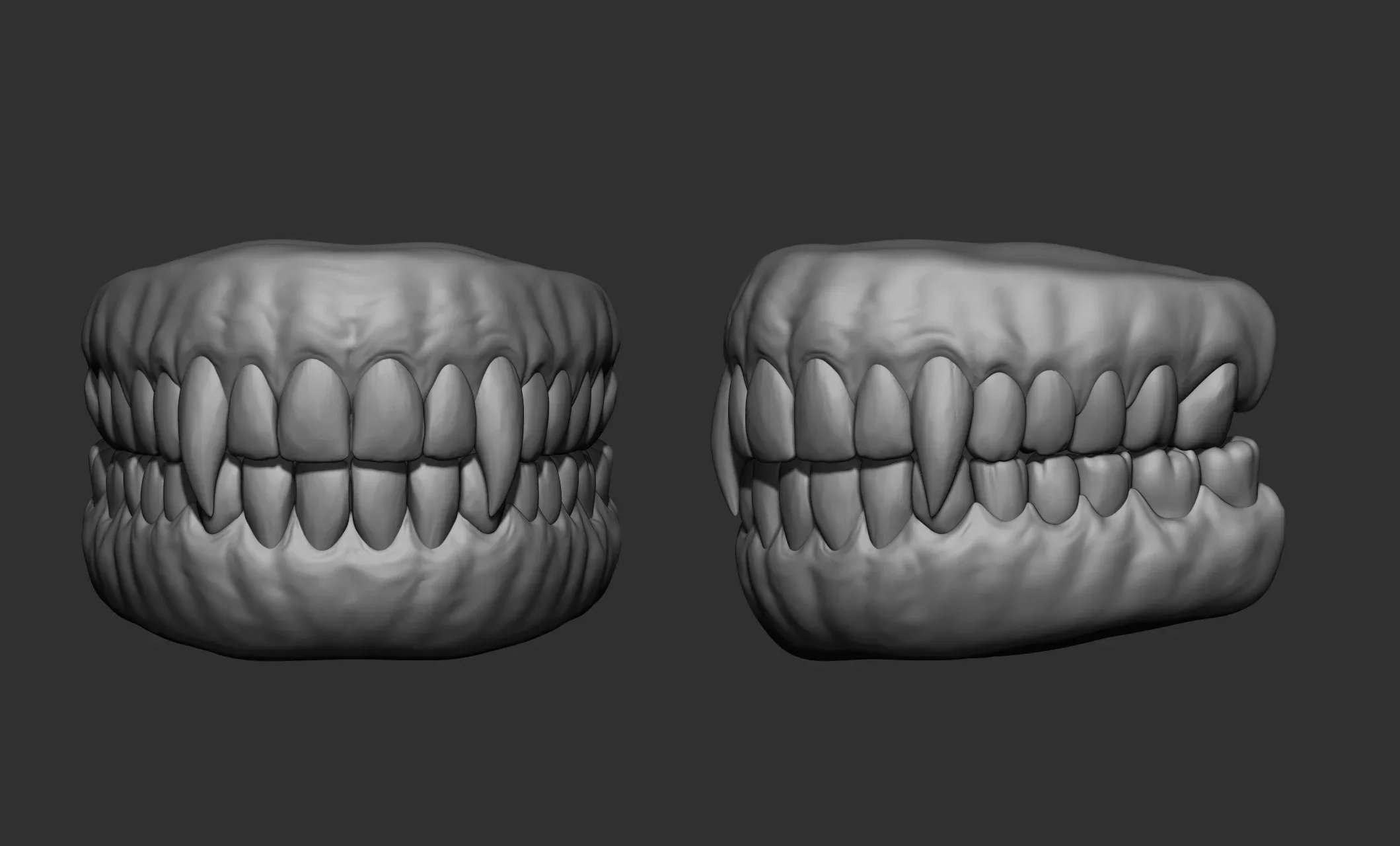 21 Creature + Monster Teeth - Open+Closed OBJs