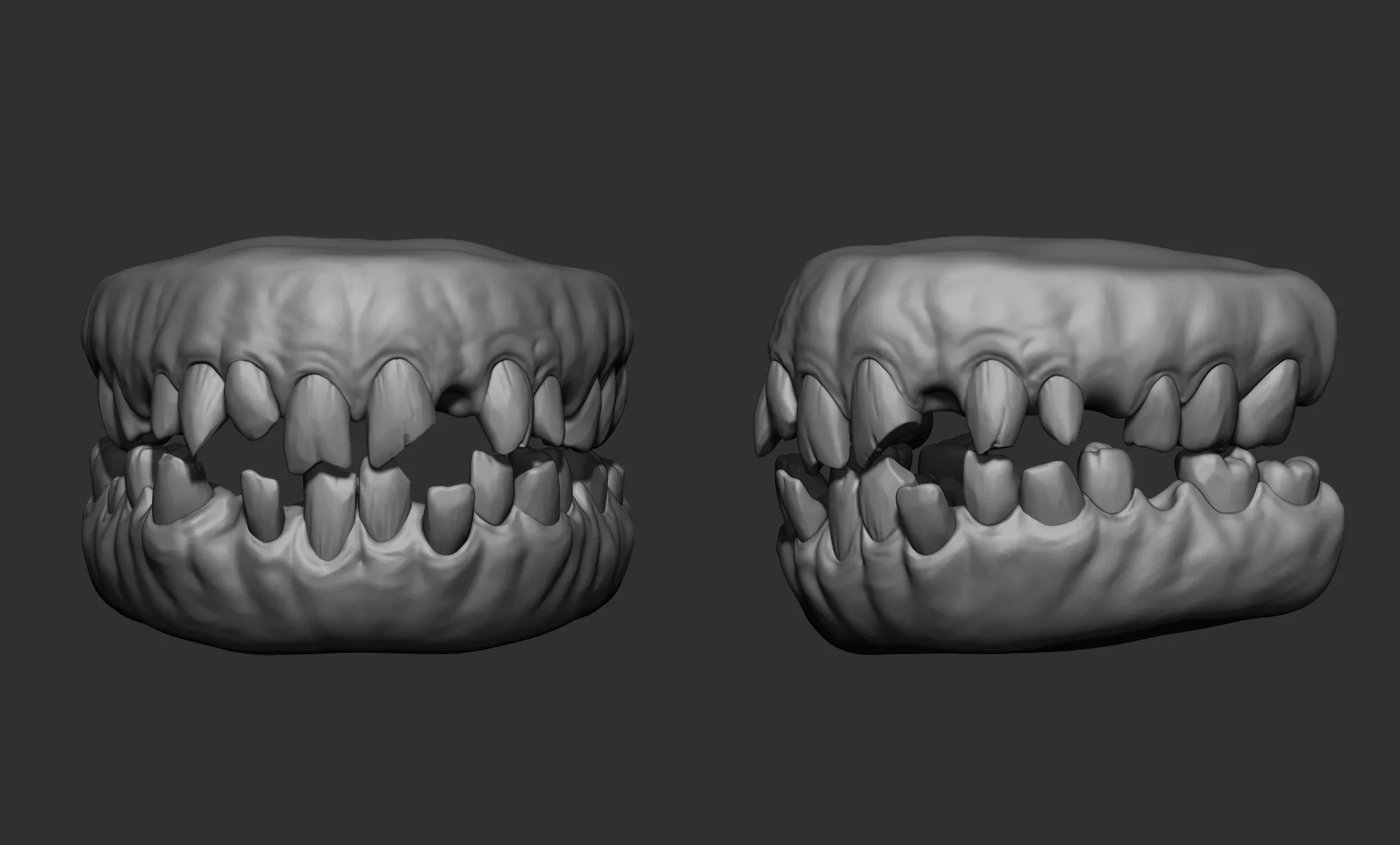 21 Creature + Monster Teeth - Open+Closed OBJs