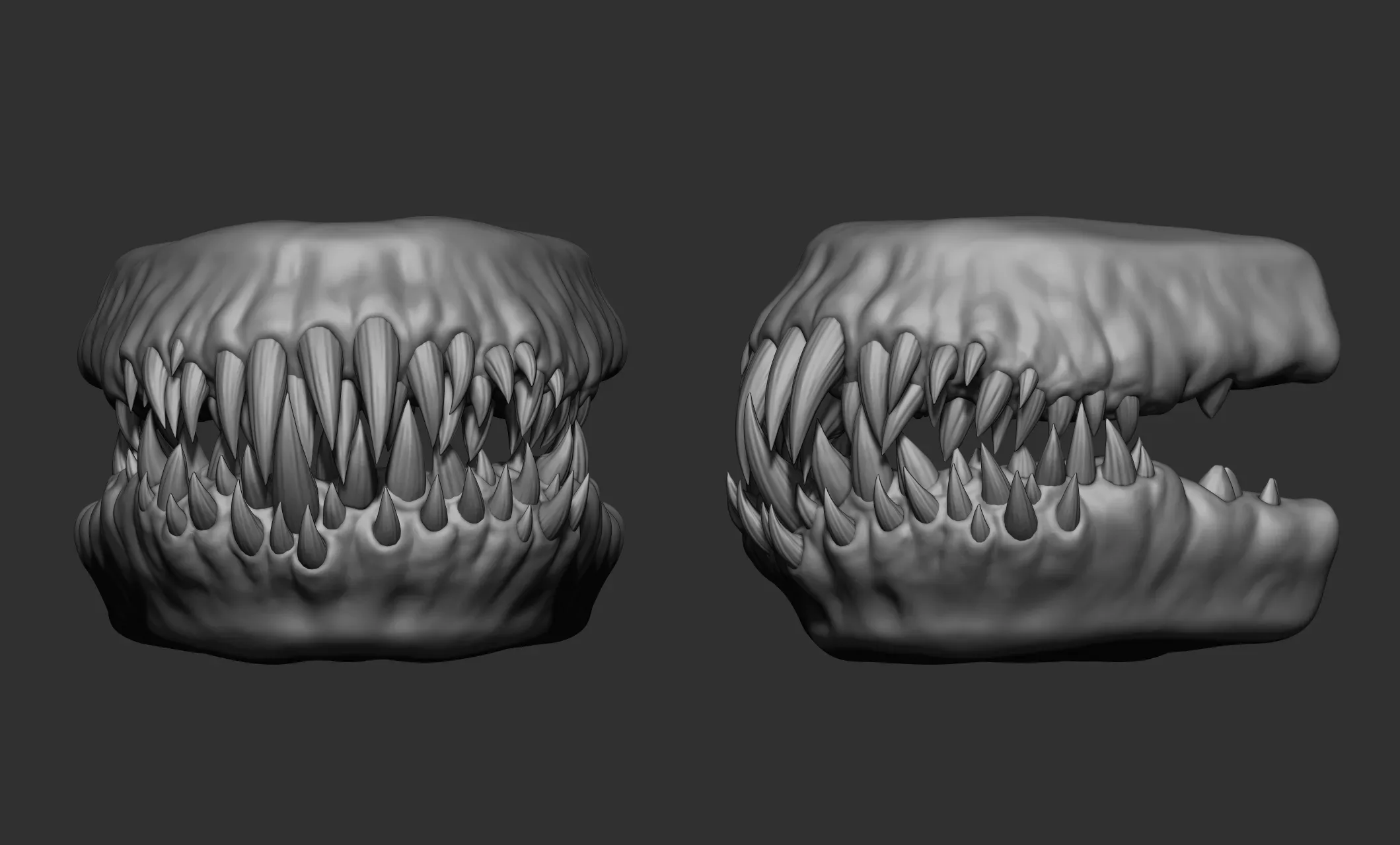 21 Creature + Monster Teeth - Open+Closed OBJs