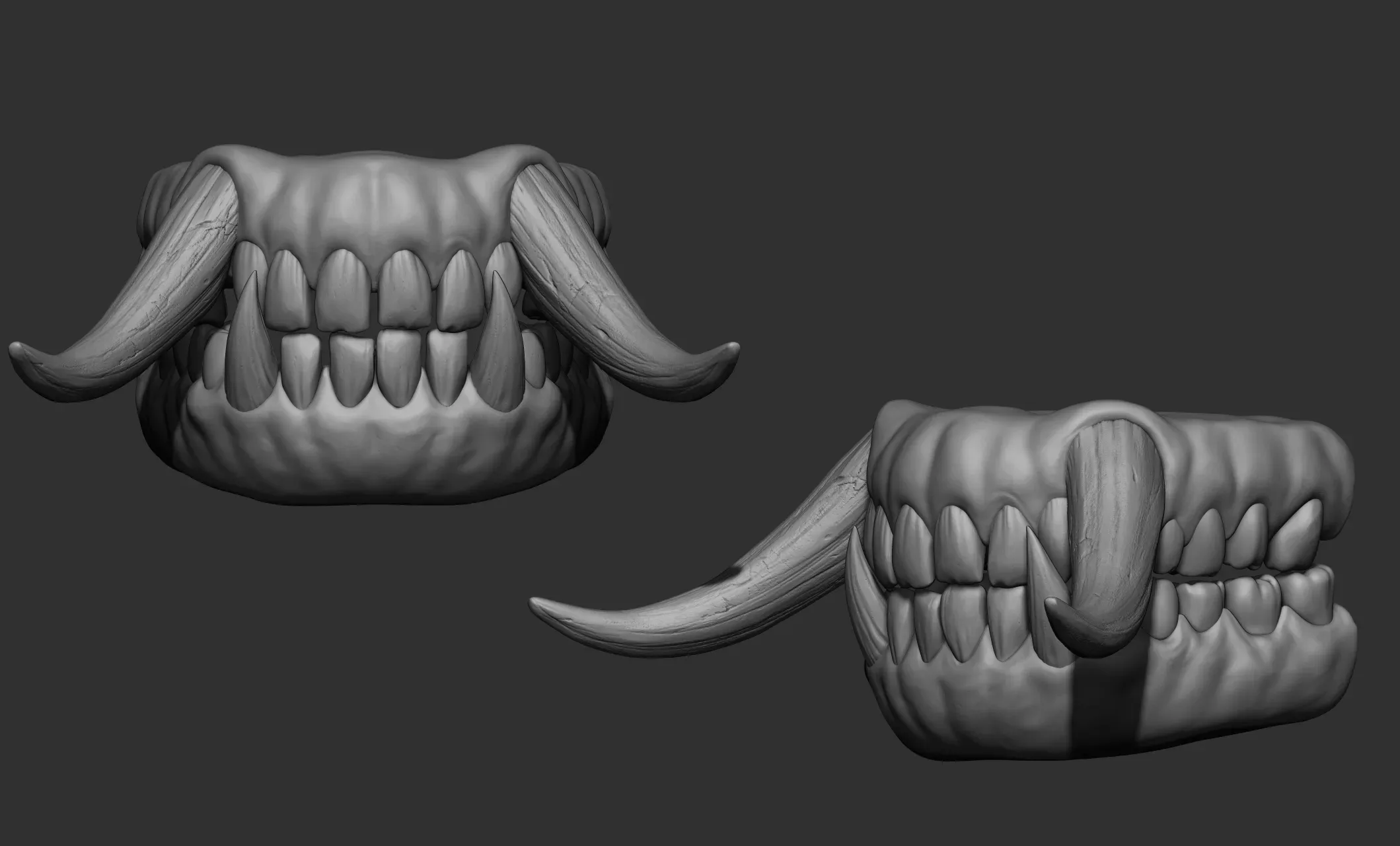 21 Creature + Monster Teeth - Open+Closed OBJs