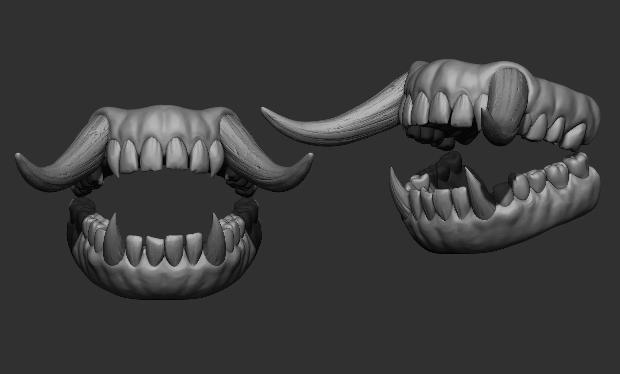 21 Creature + Monster Teeth - Open+Closed OBJs