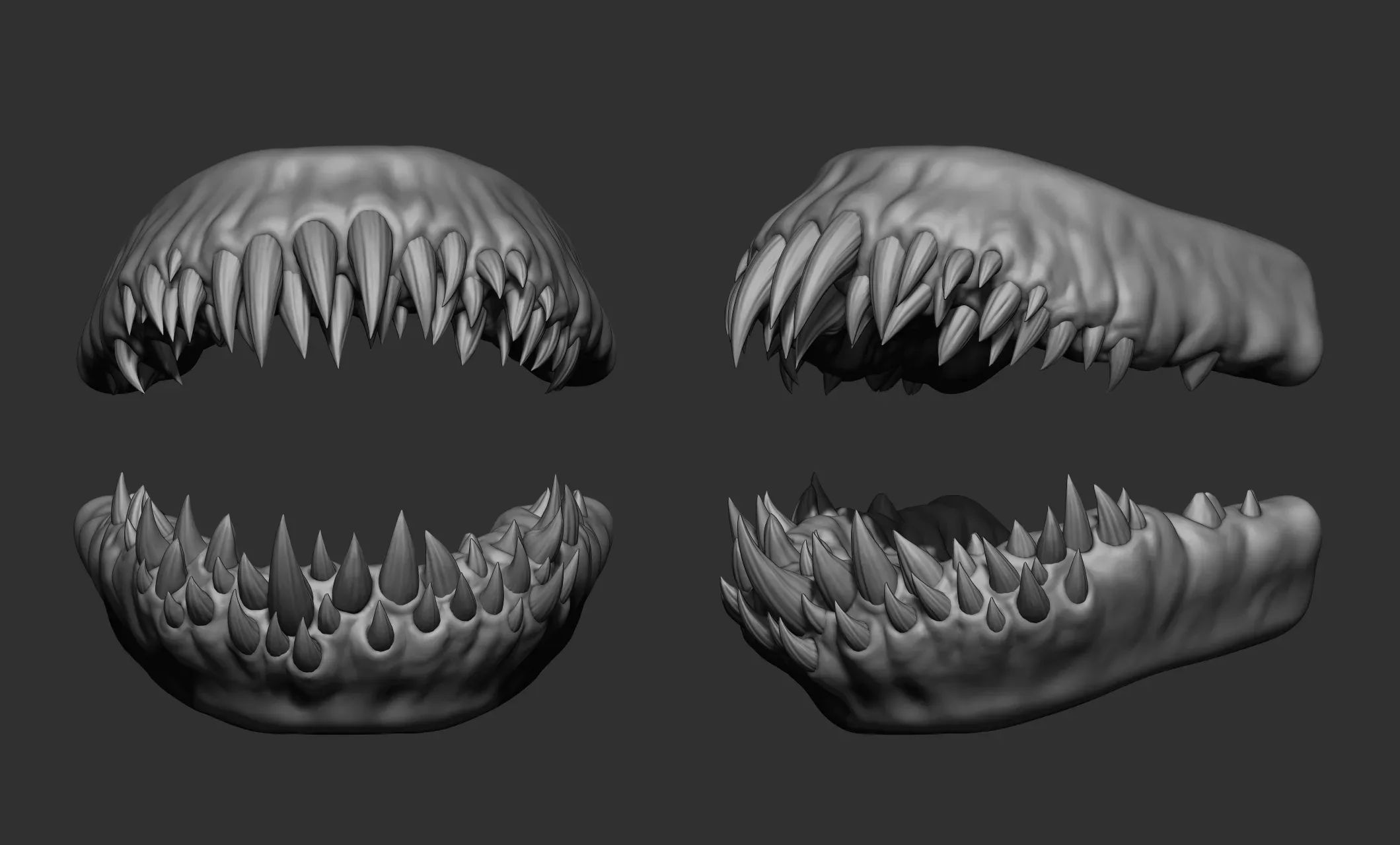 21 Creature + Monster Teeth - Open+Closed OBJs