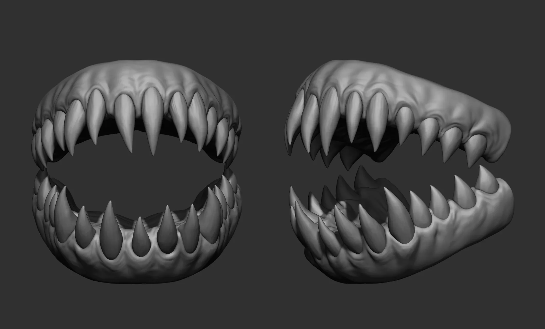 21 Creature + Monster Teeth - Open+Closed OBJs