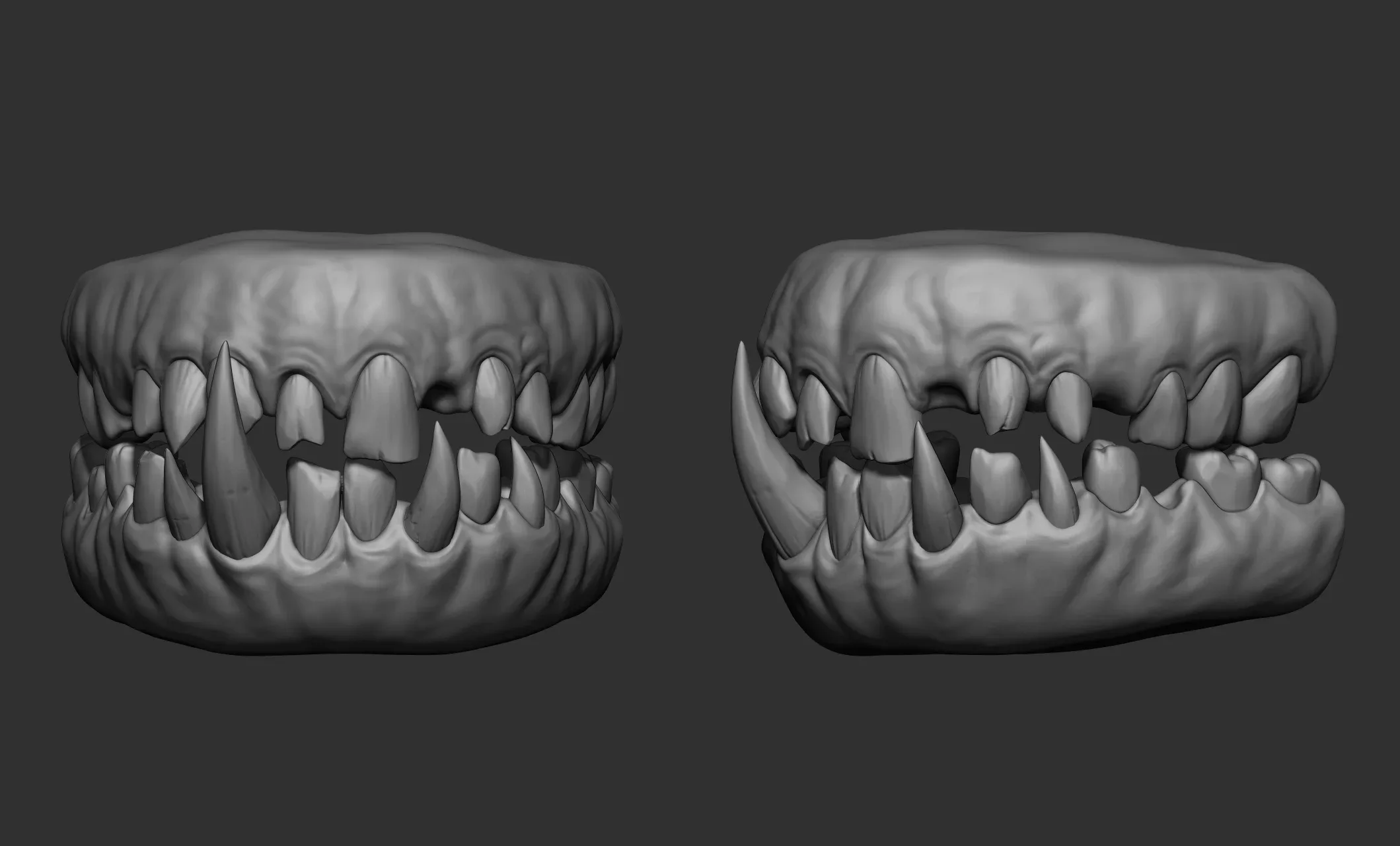 21 Creature + Monster Teeth - Open+Closed OBJs