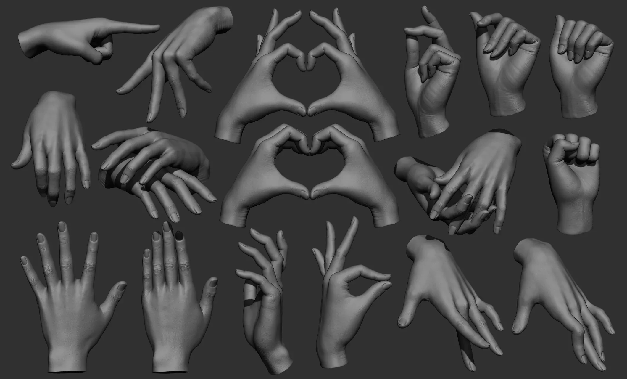 17 Female hand poses