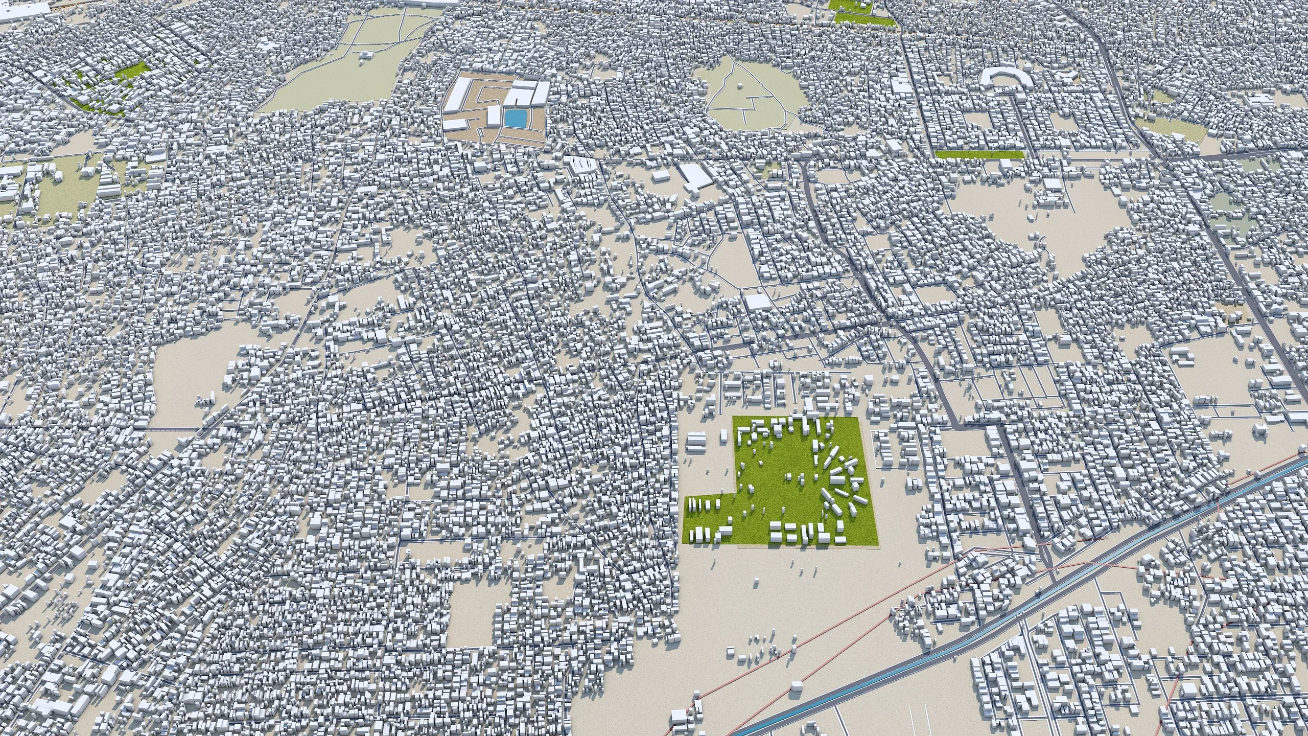 Multan city Pakistan 3d model 40km