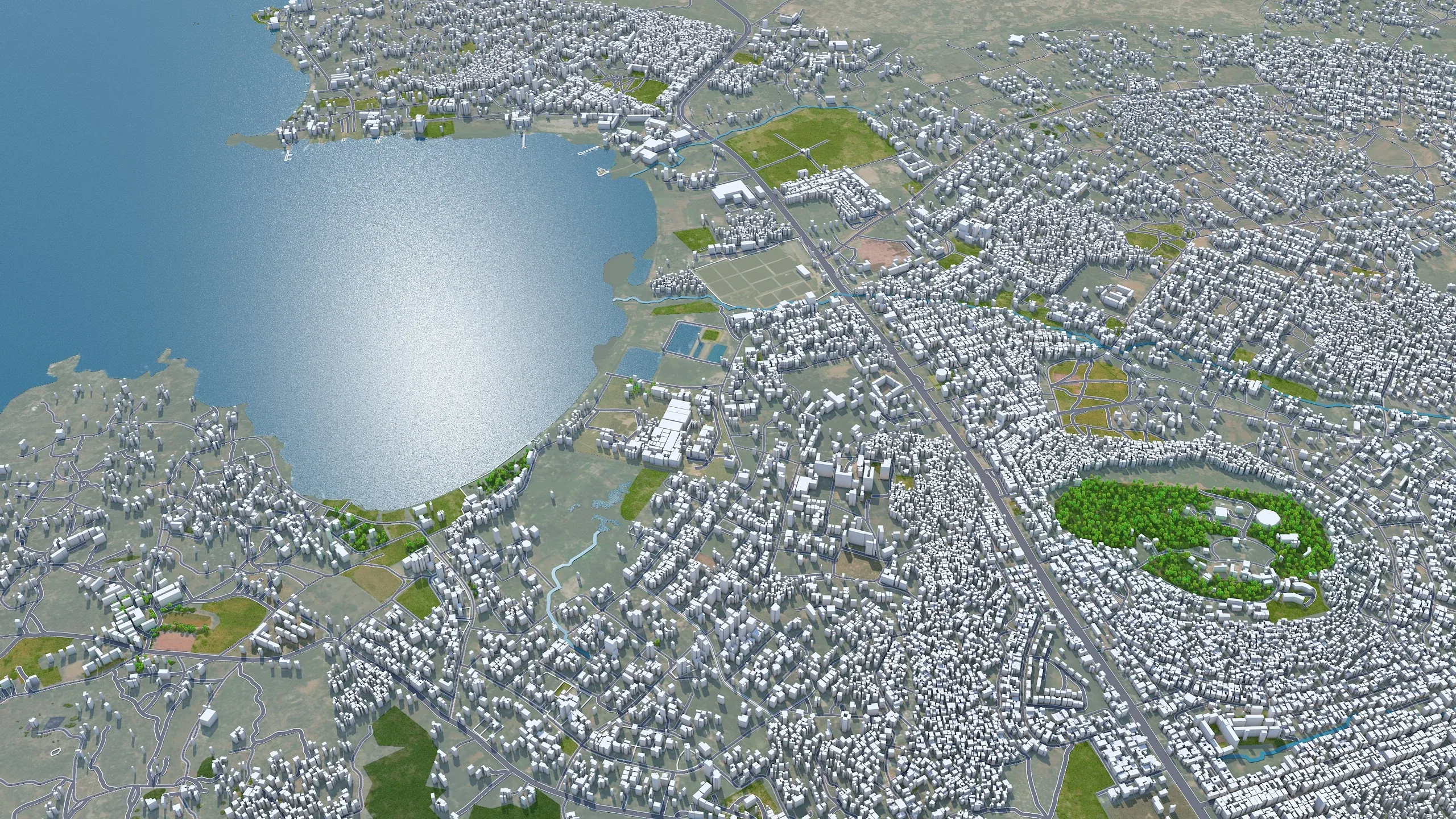 Mwanza city Tanzania 3d model 25km