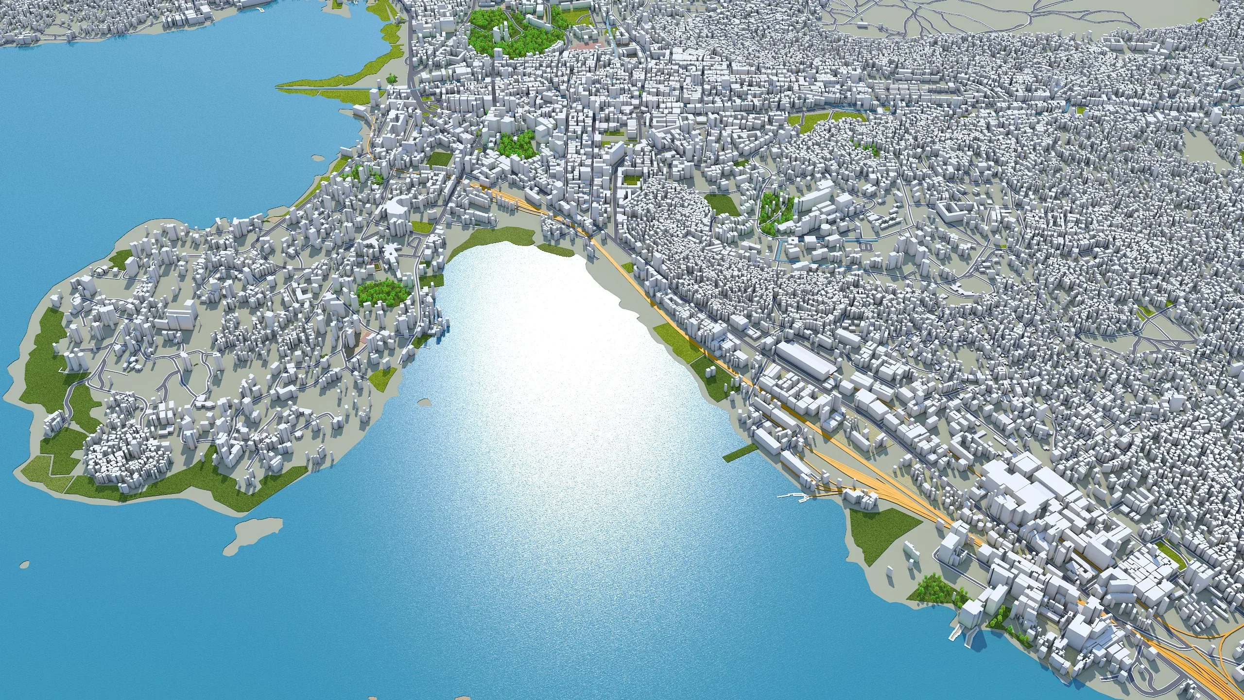 Mwanza city Tanzania 3d model 25km