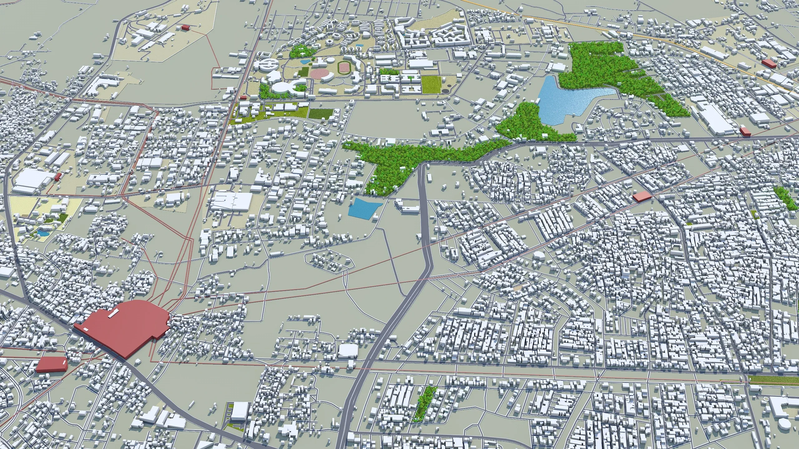 Mysore city Karnataka India 3d model 25km