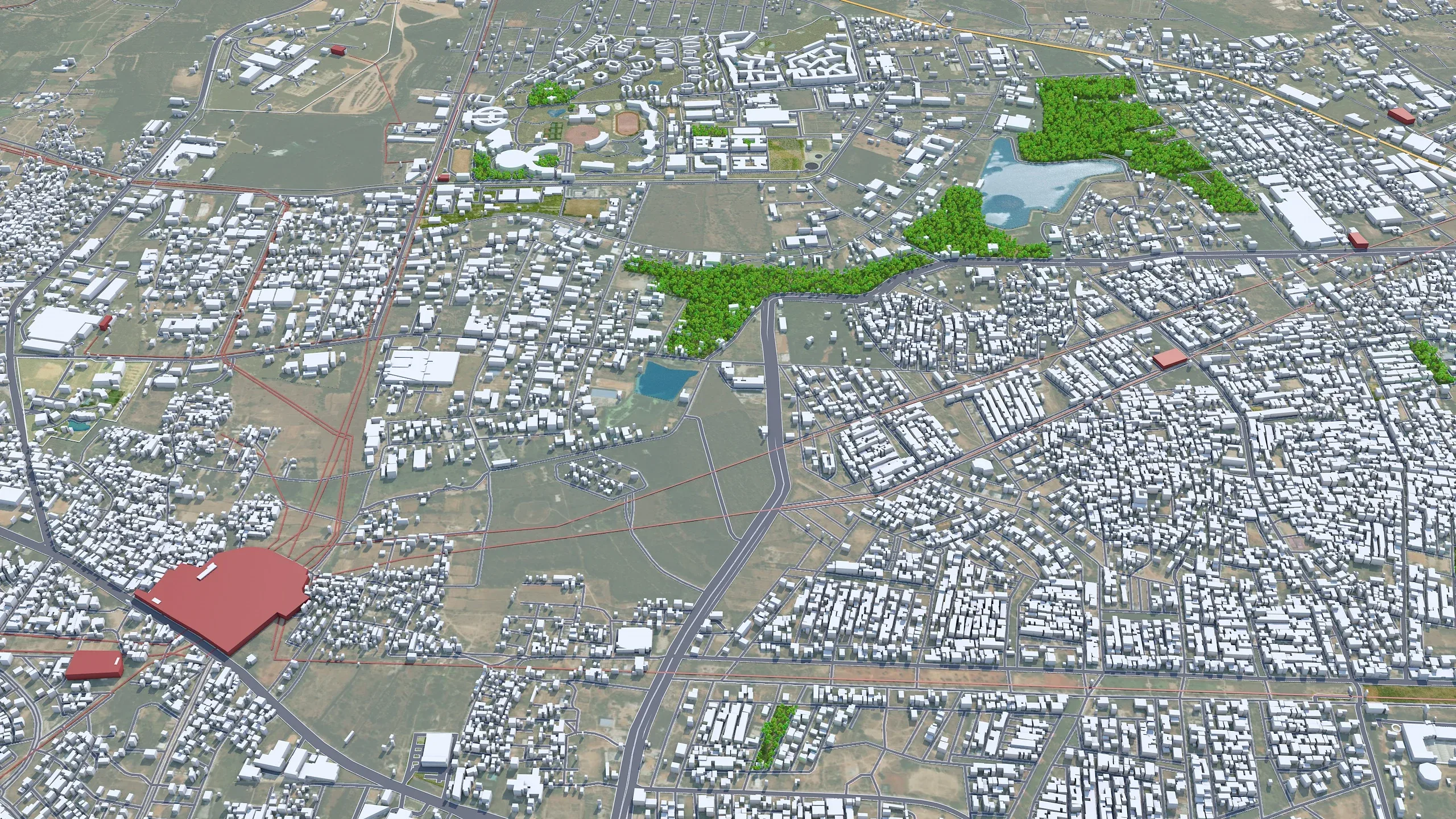 Mysore city Karnataka India 3d model 25km