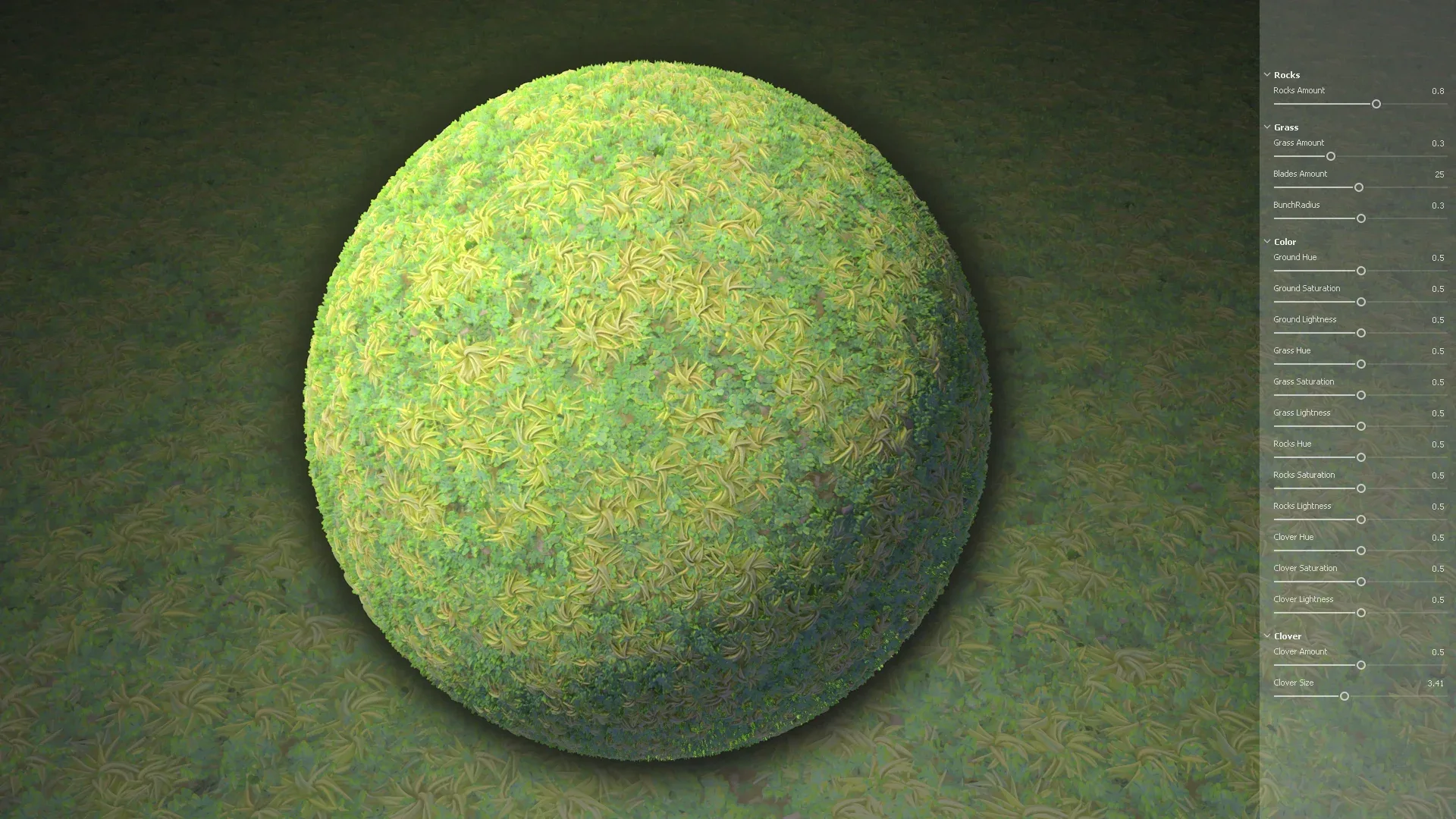 Grass Clover Stylized Procedural Material