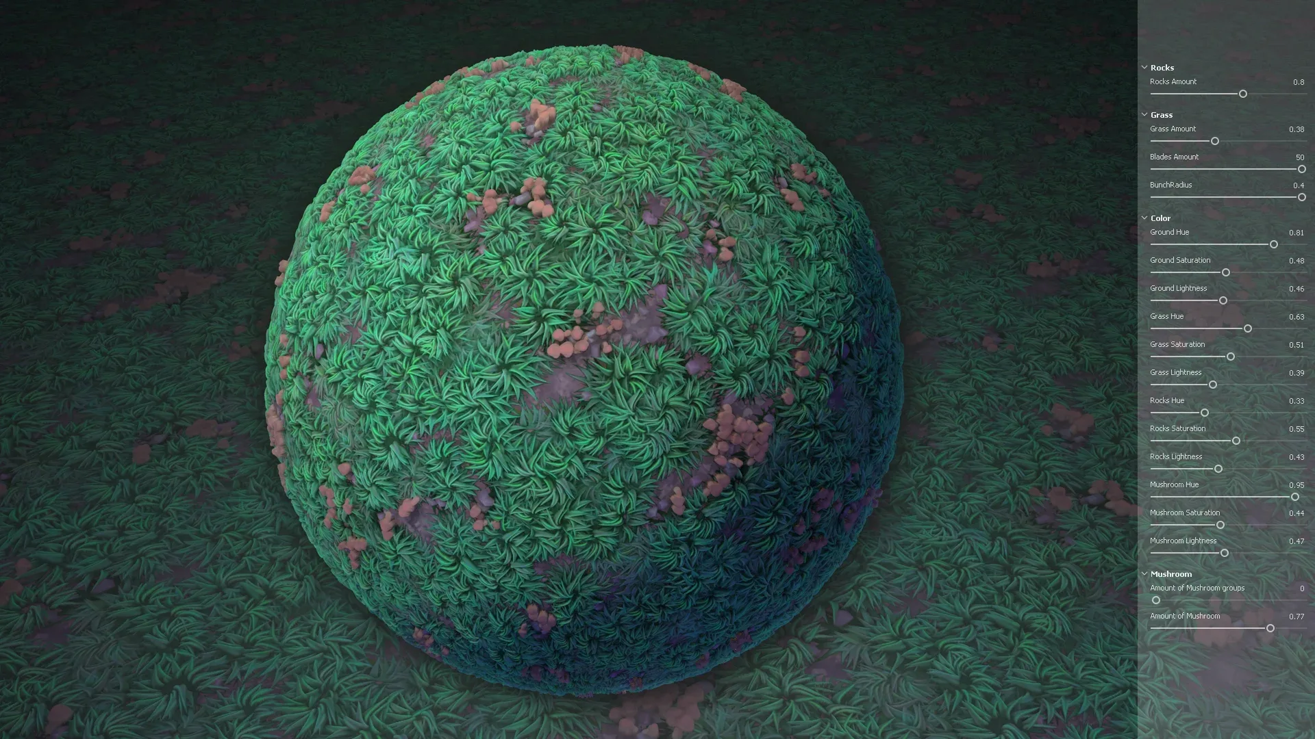 Grass Mushroom Stylized Procedural Material