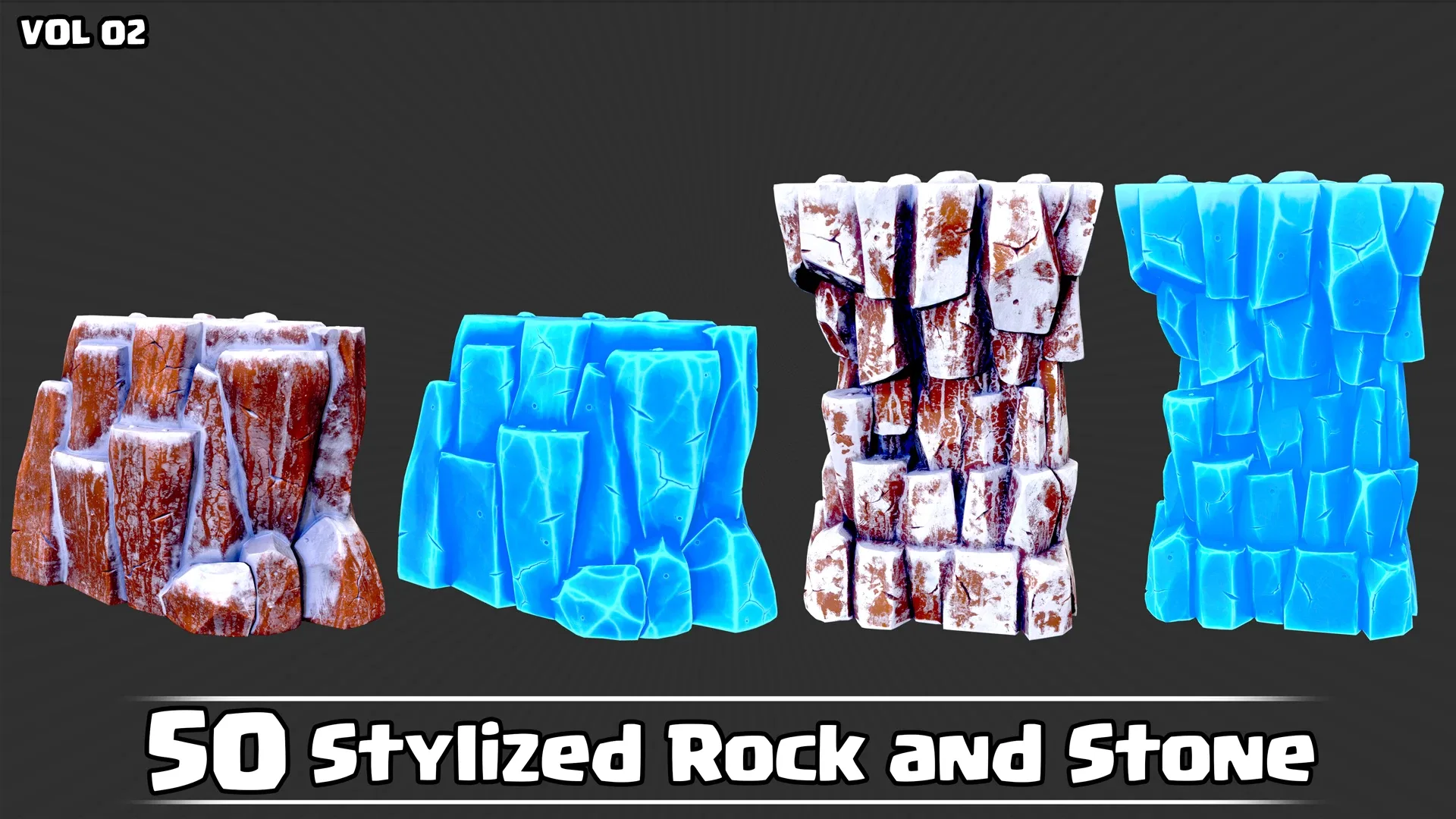 50 Stylized Rock & Stone VOL02