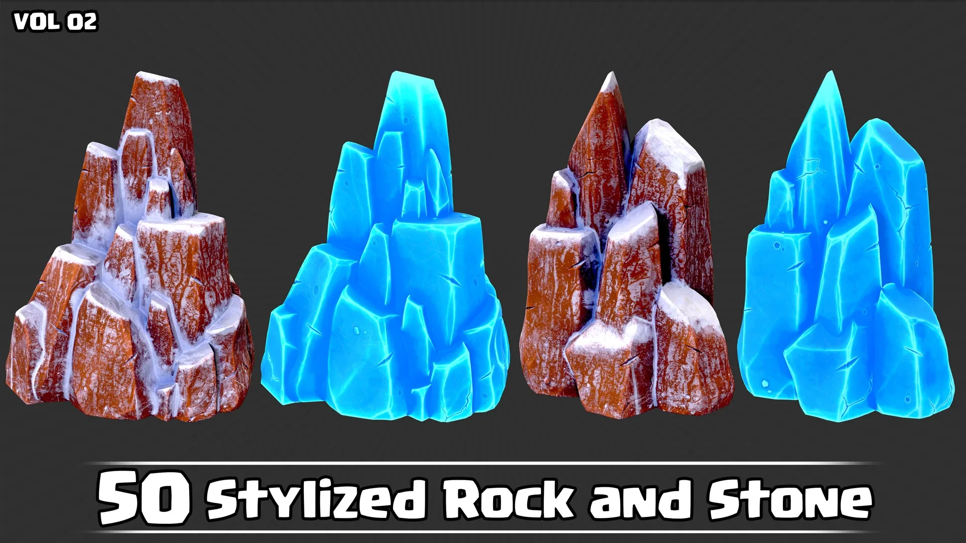 50 Stylized Rock & Stone VOL02