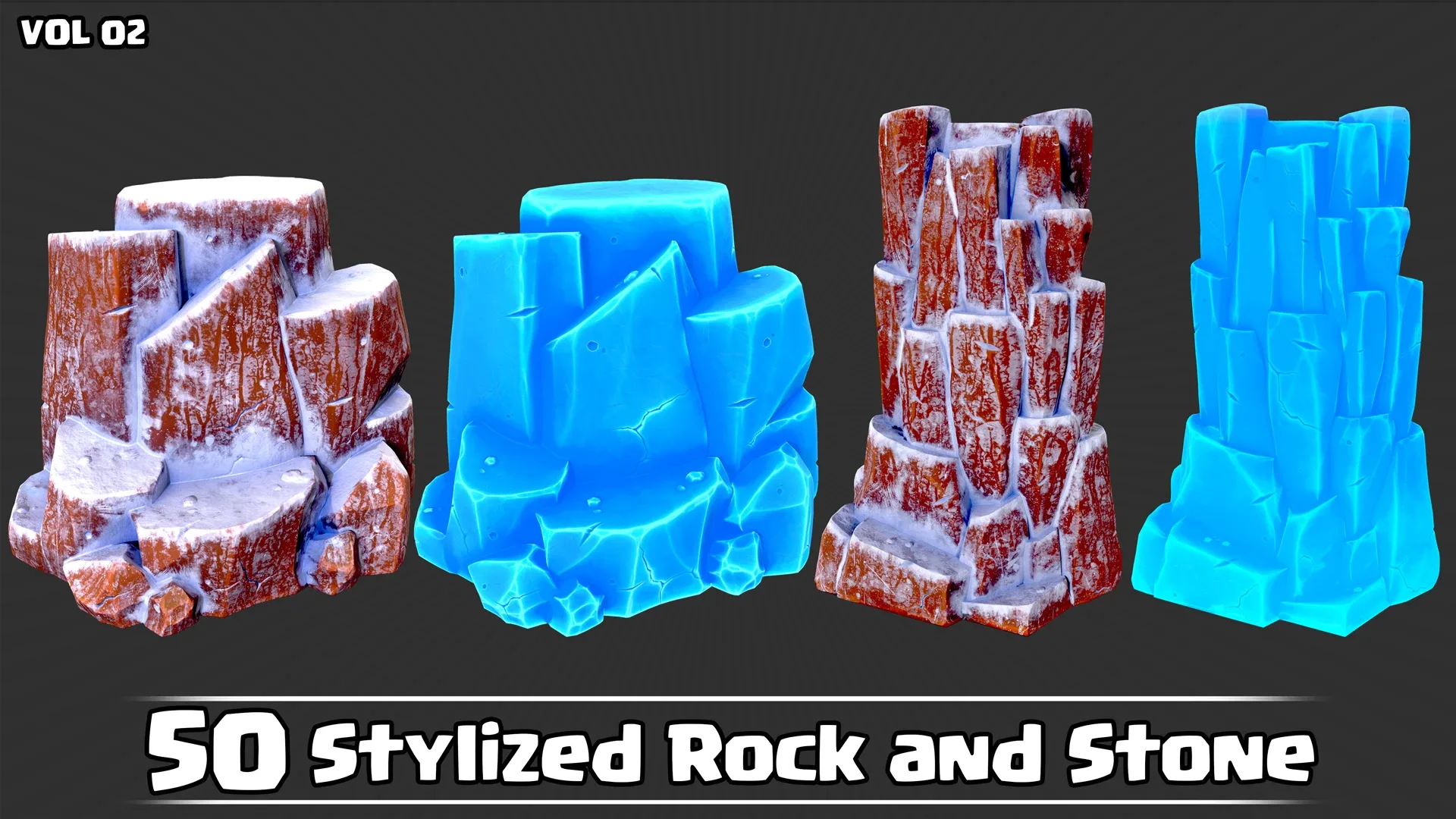 50 Stylized Rock & Stone VOL02