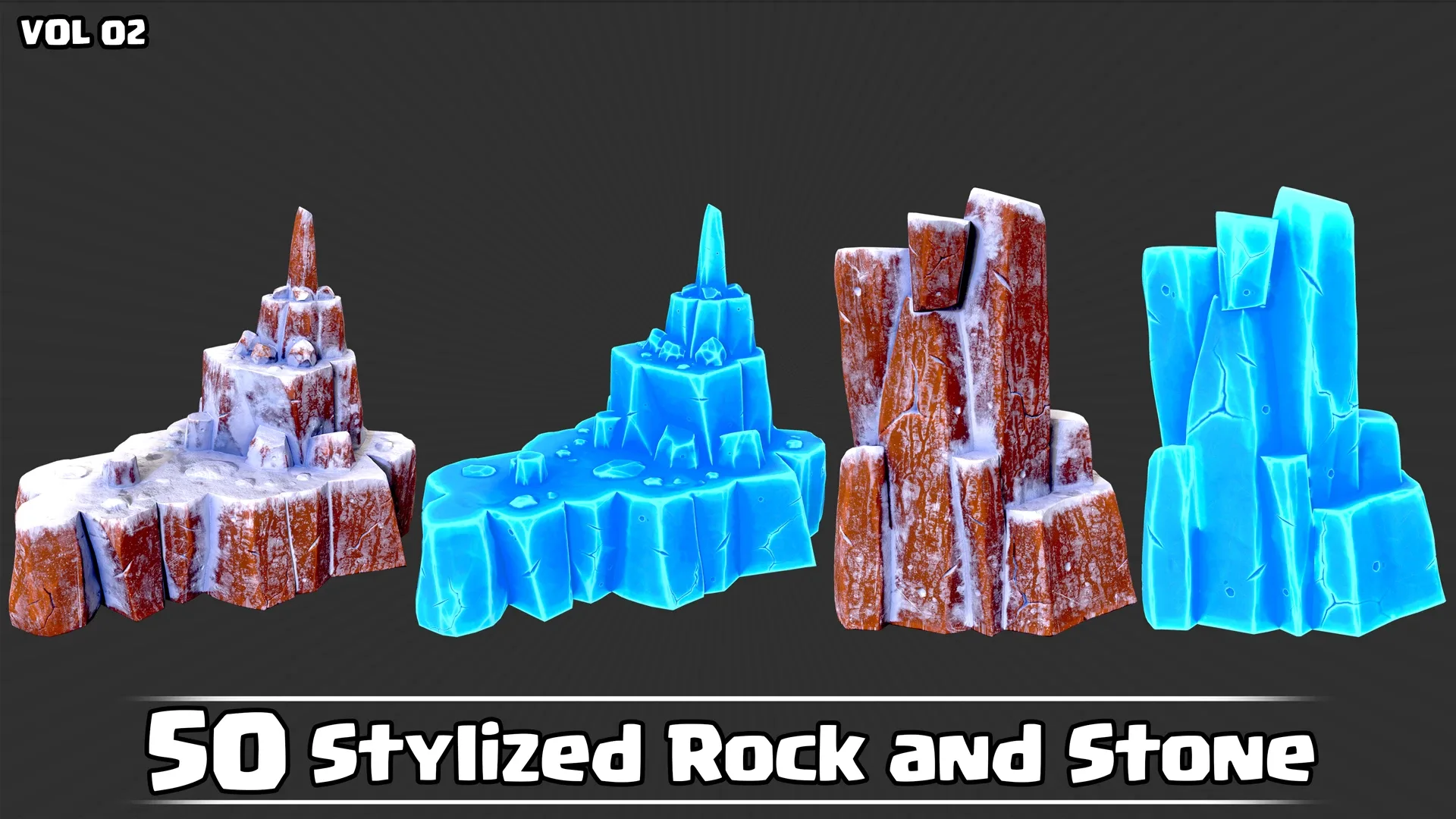 50 Stylized Rock & Stone VOL02