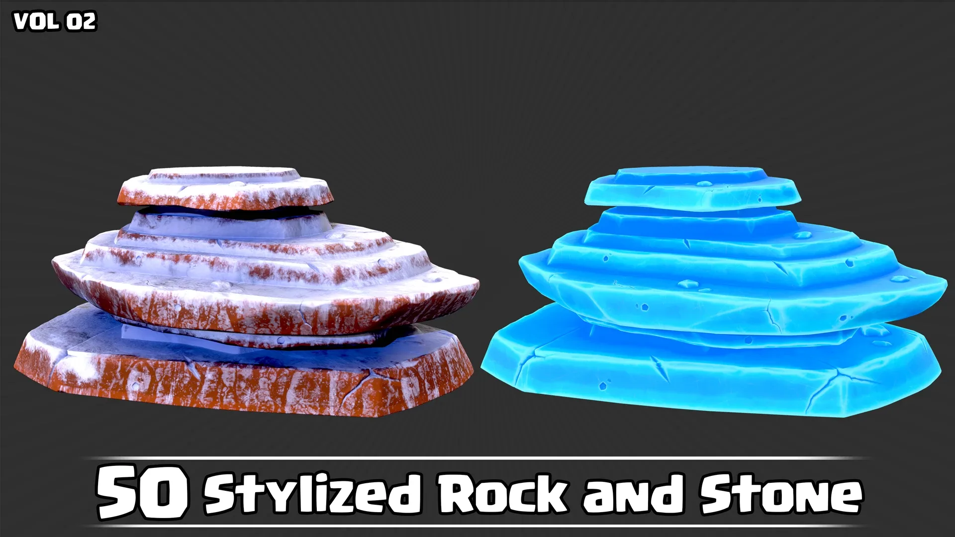 50 Stylized Rock & Stone VOL02