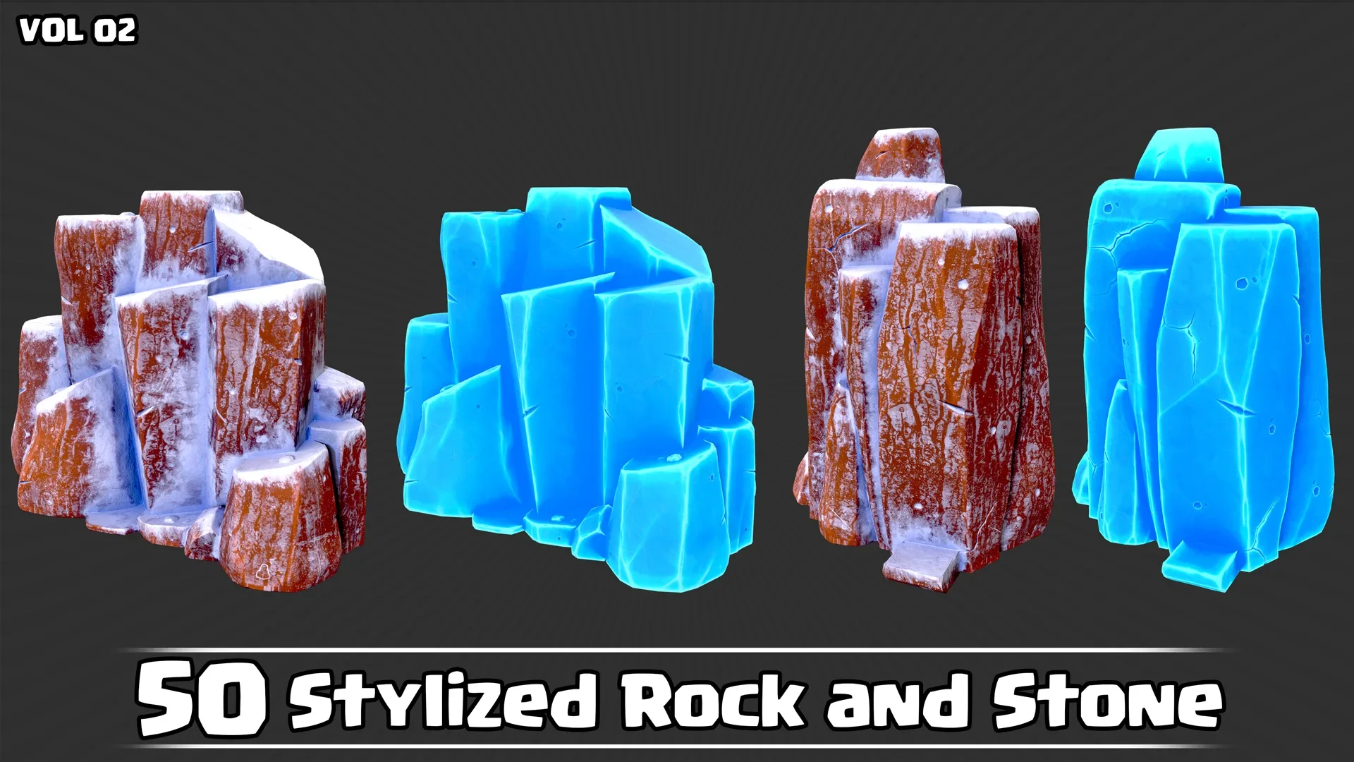 50 Stylized Rock & Stone VOL02