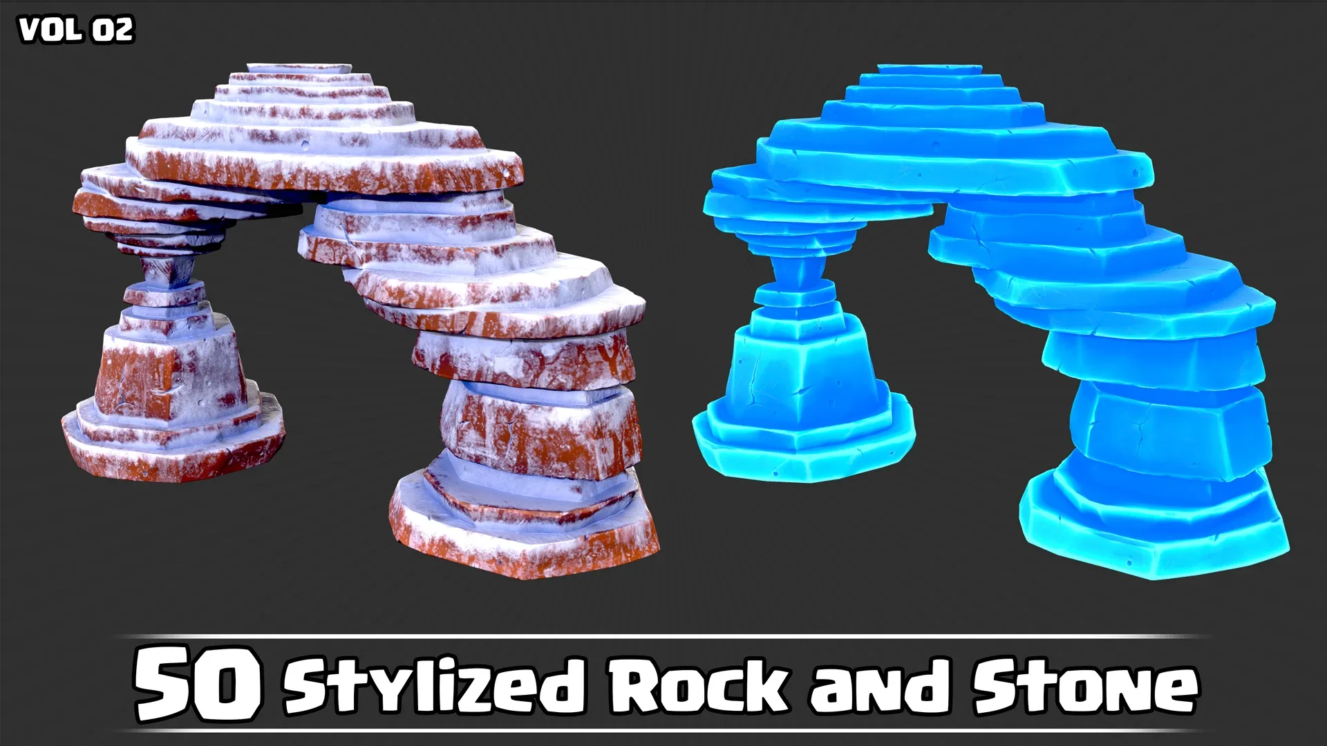 50 Stylized Rock & Stone VOL02