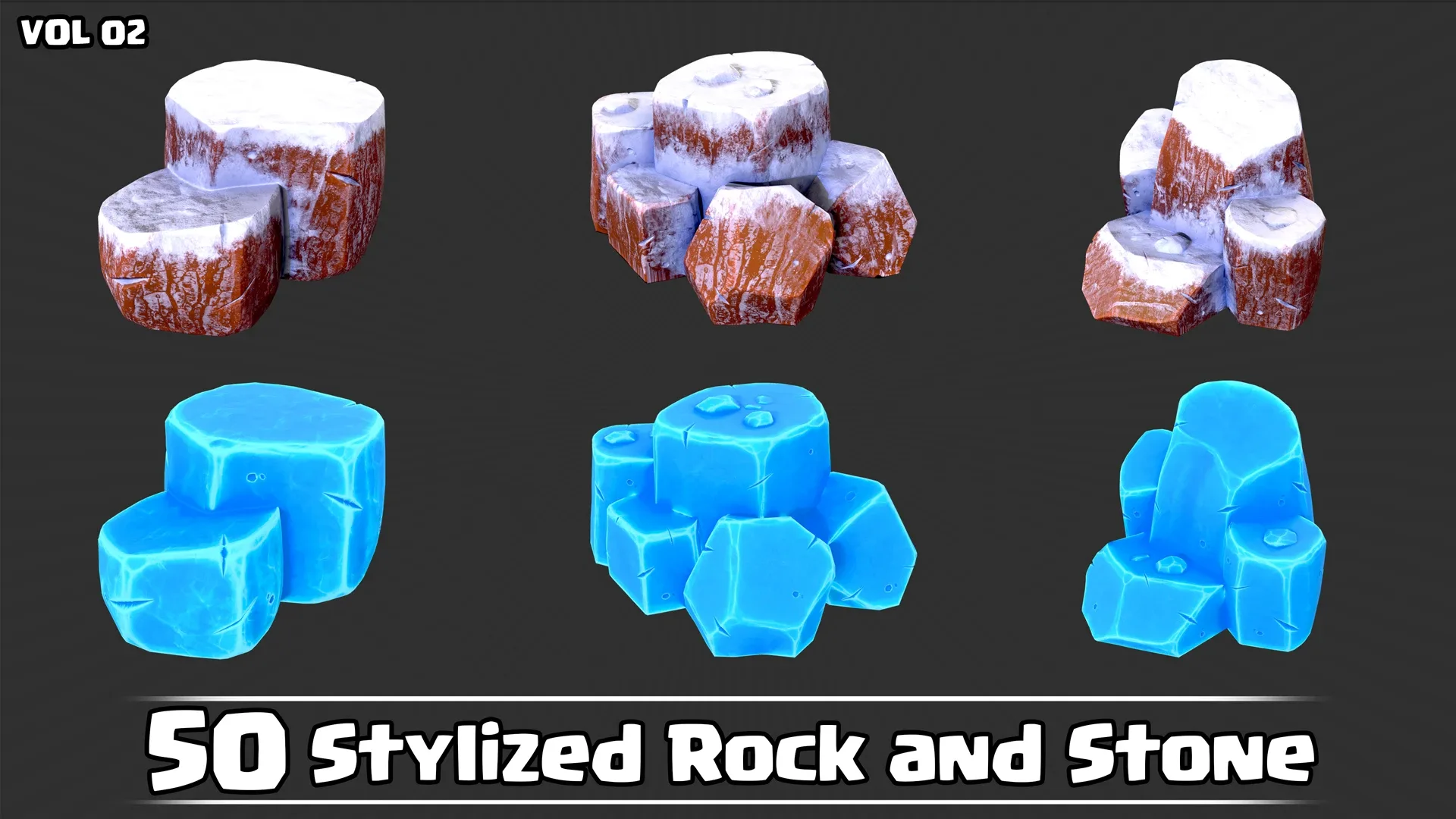50 Stylized Rock & Stone VOL02