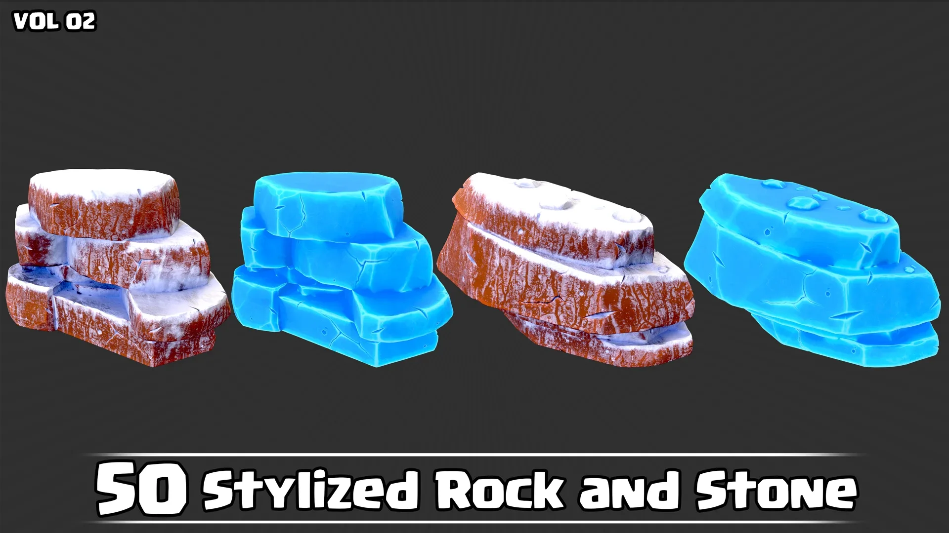 50 Stylized Rock & Stone VOL02