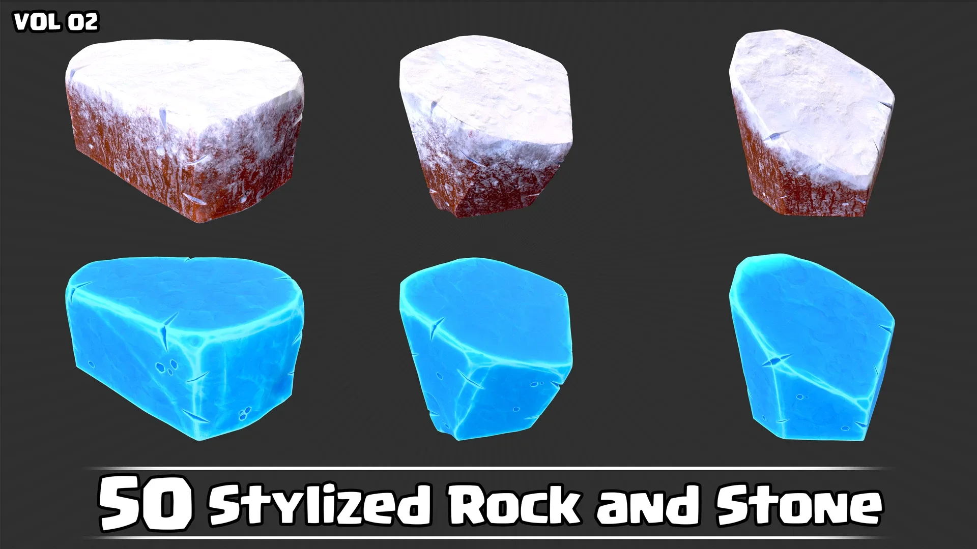 50 Stylized Rock & Stone VOL02