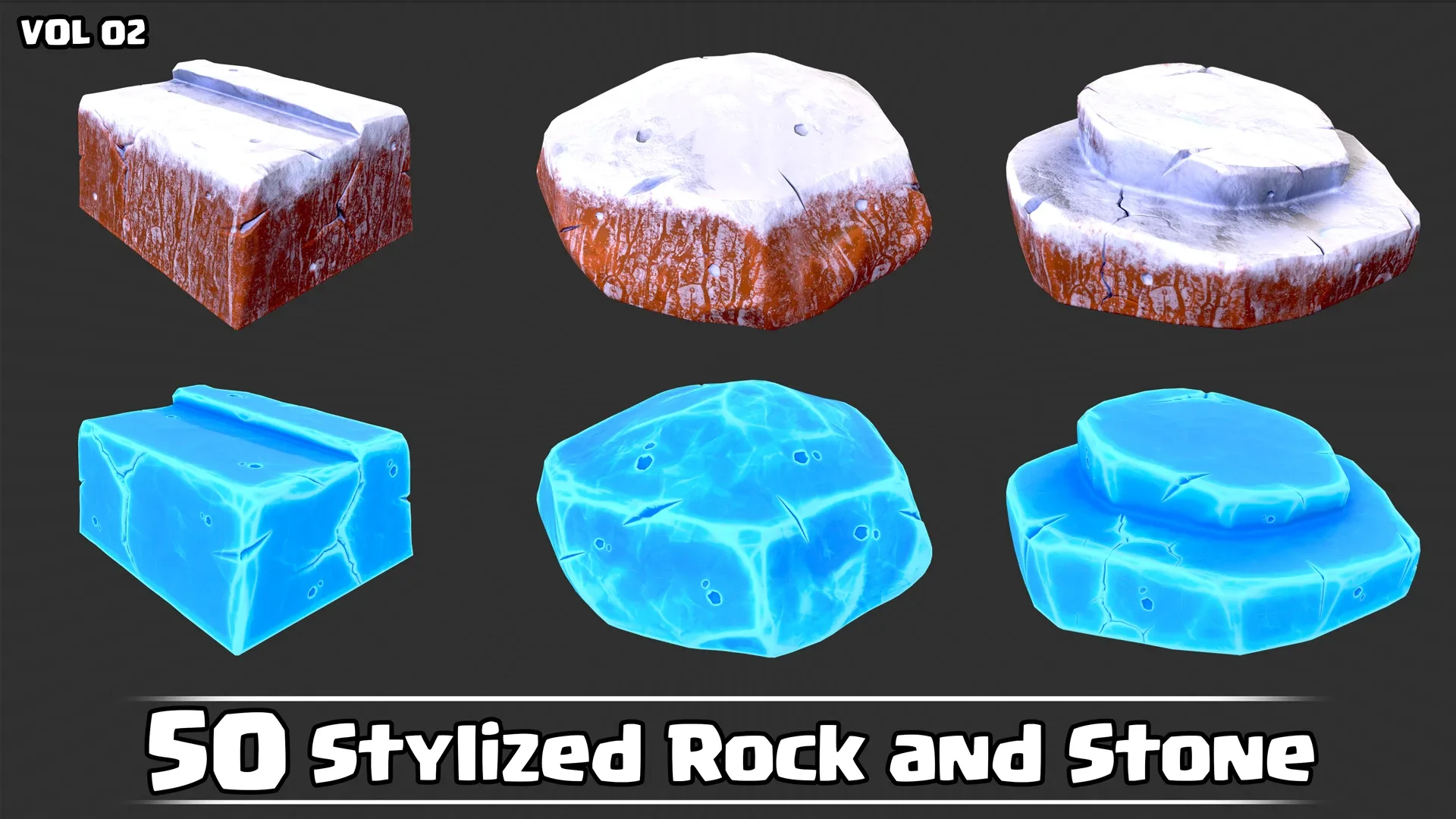 50 Stylized Rock & Stone VOL02