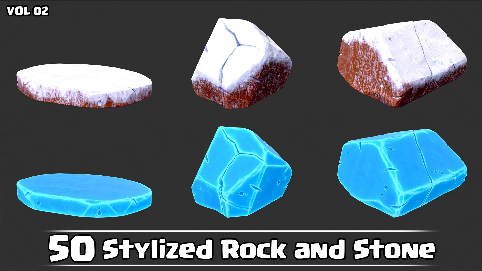 50 Stylized Rock & Stone VOL02