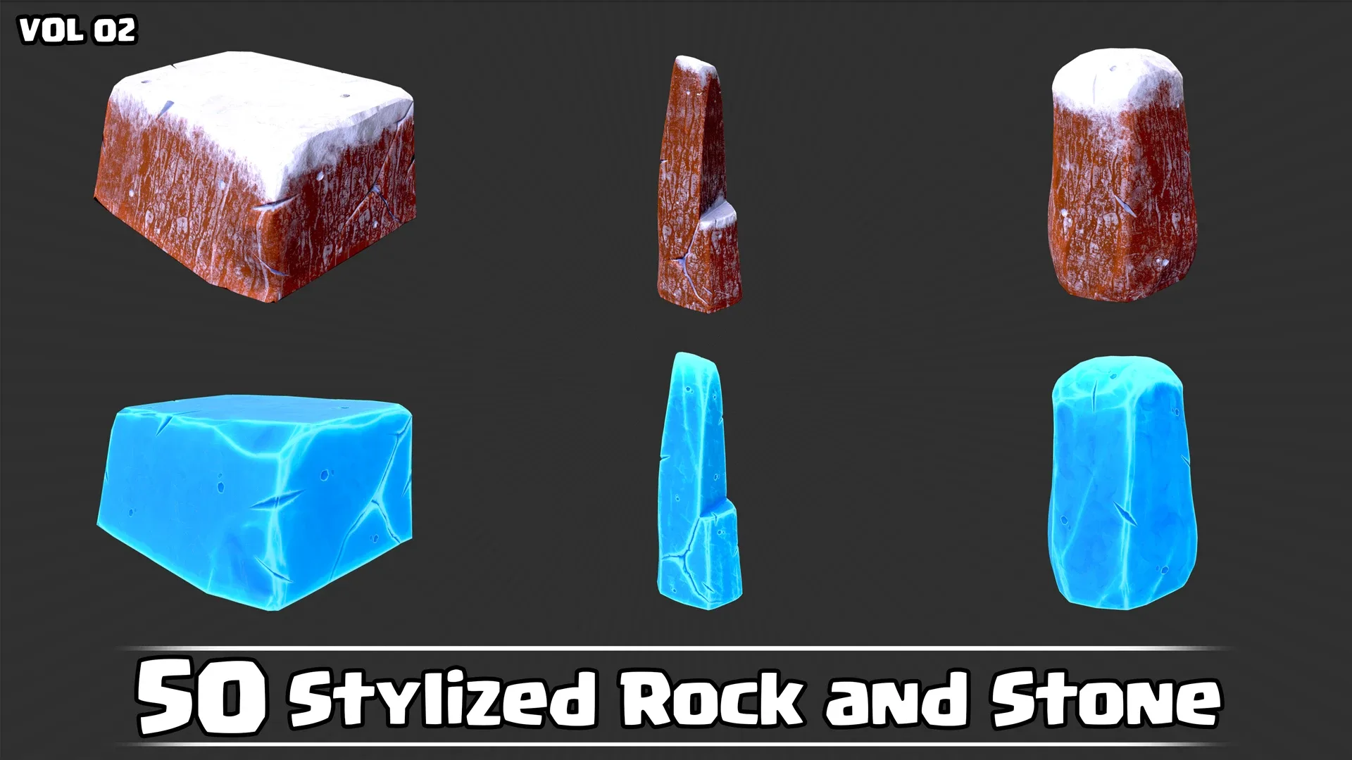 50 Stylized Rock & Stone VOL02