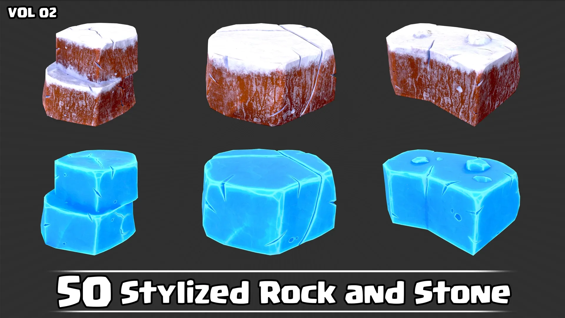 50 Stylized Rock & Stone VOL02