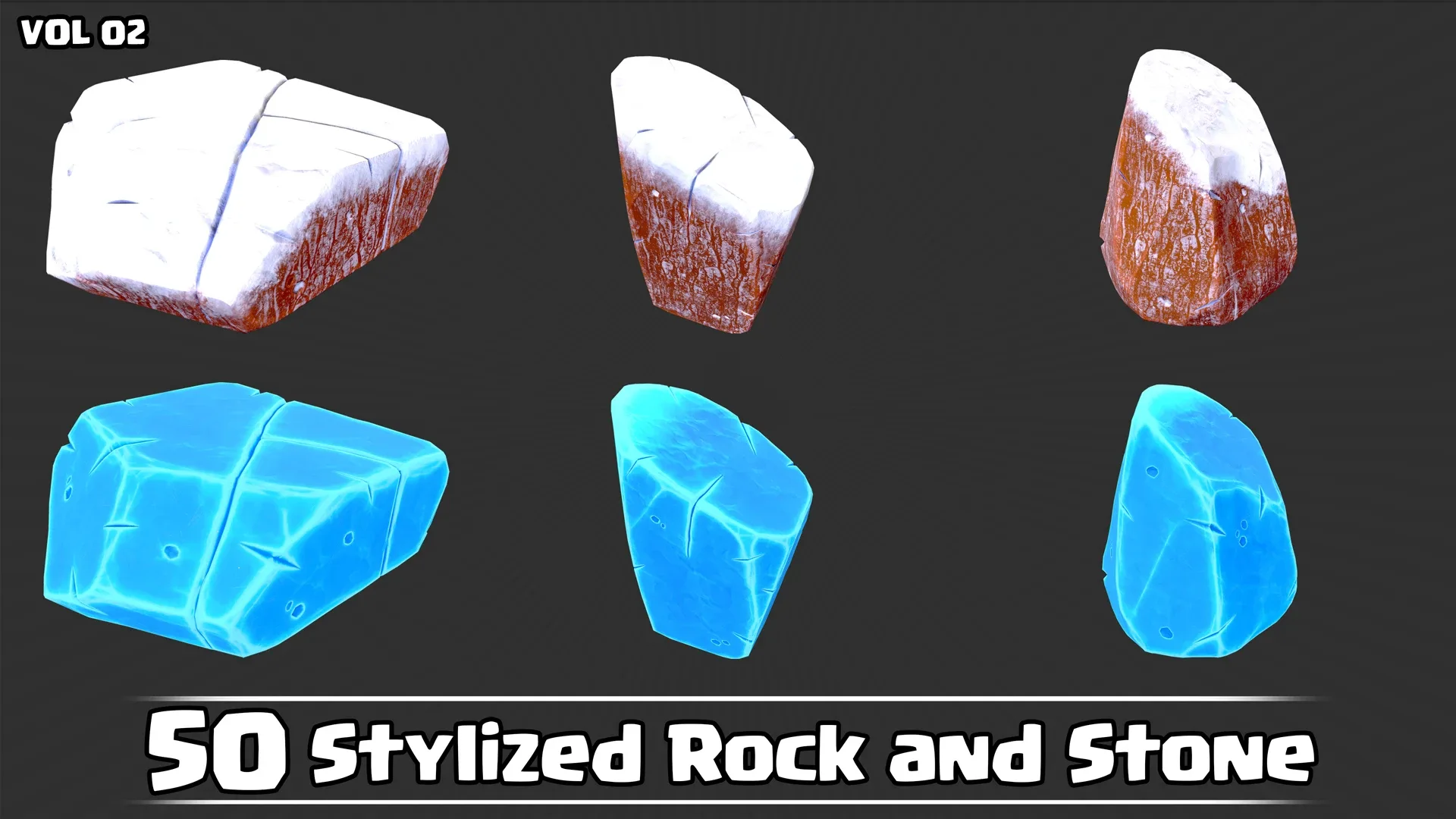 50 Stylized Rock & Stone VOL02