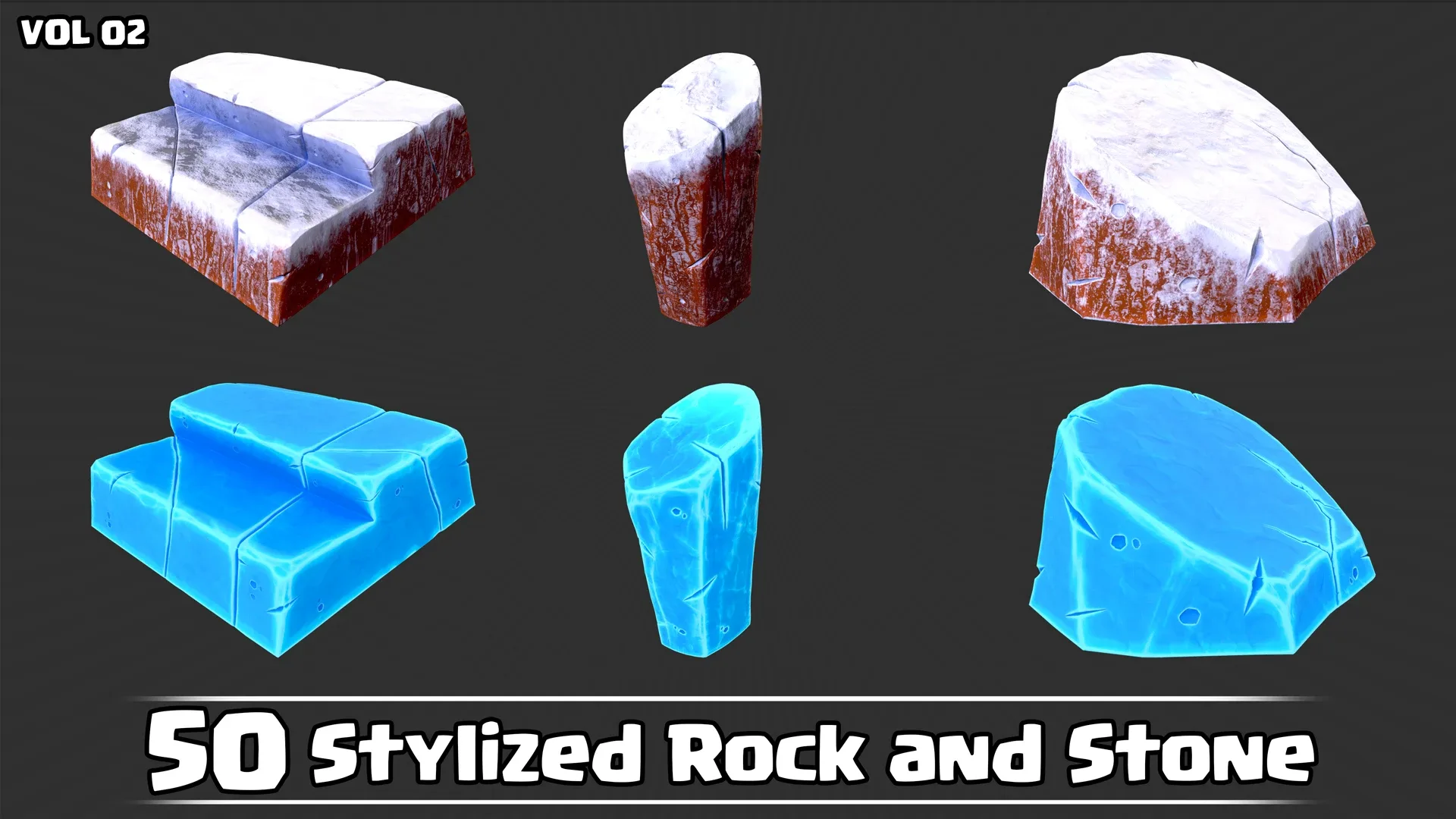 50 Stylized Rock & Stone VOL02