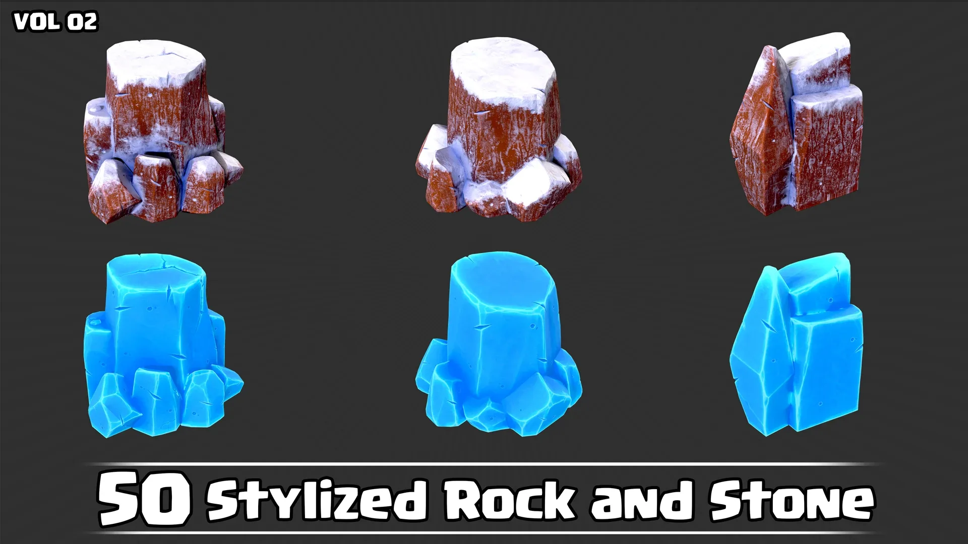 50 Stylized Rock & Stone VOL02