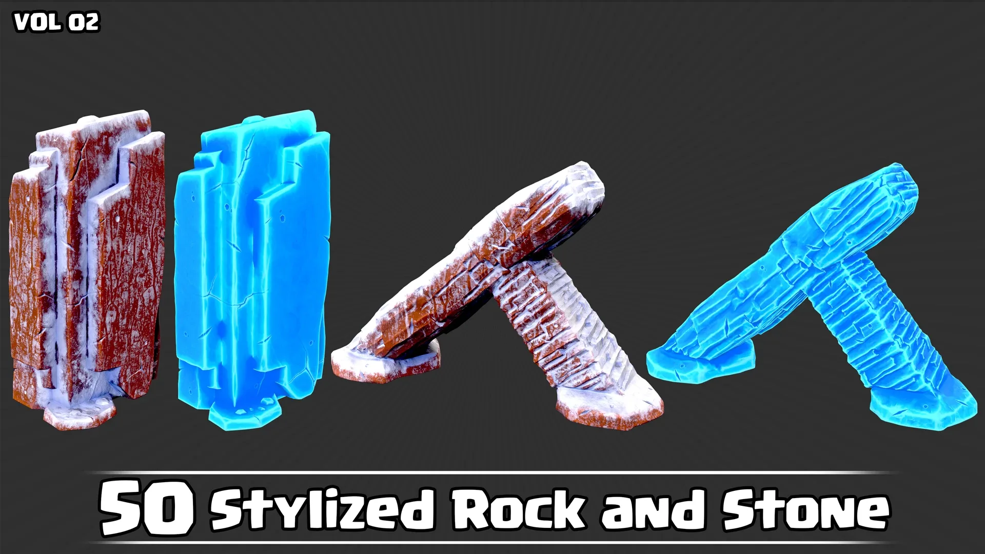 50 Stylized Rock & Stone VOL02