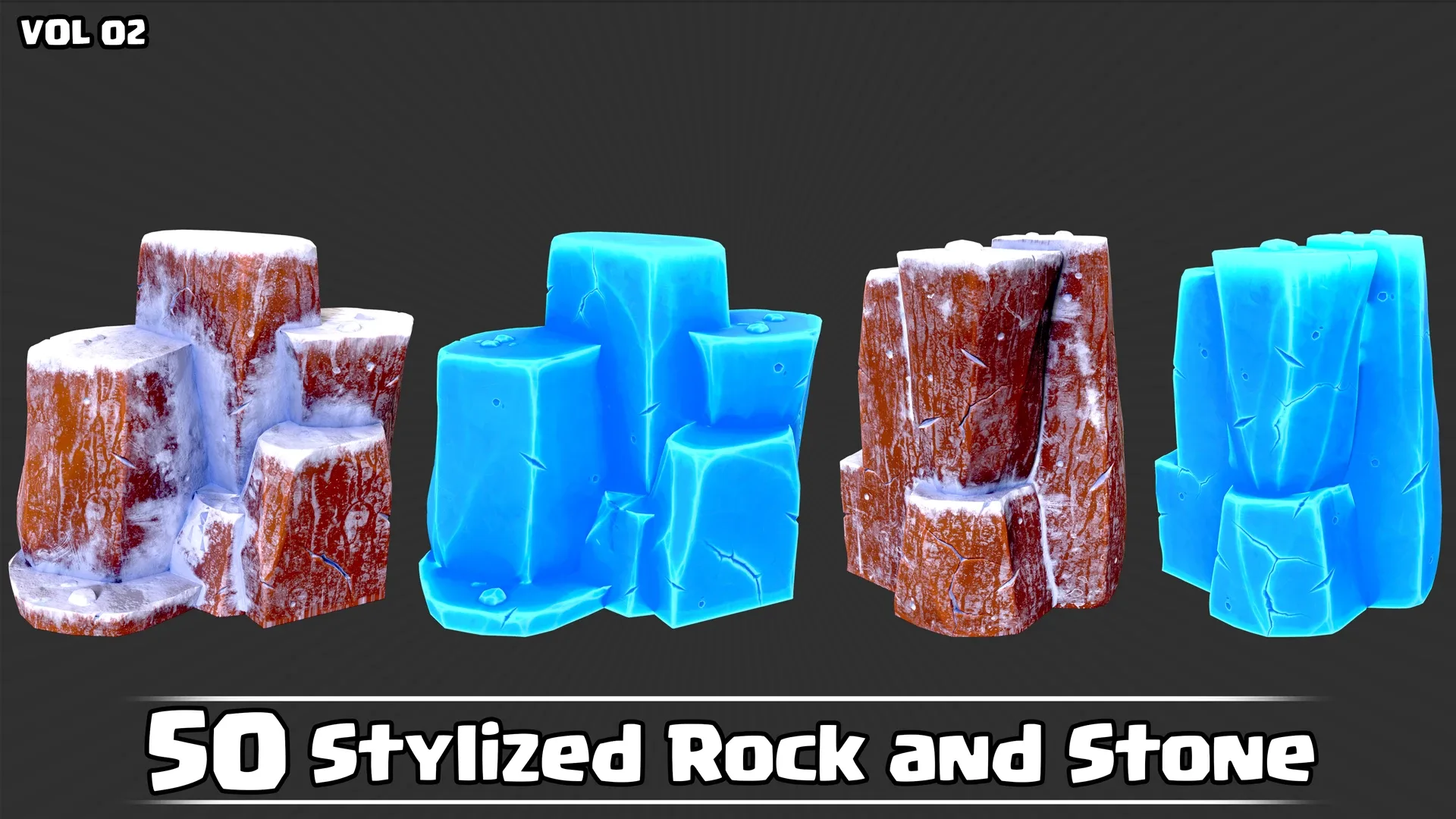 50 Stylized Rock & Stone VOL02