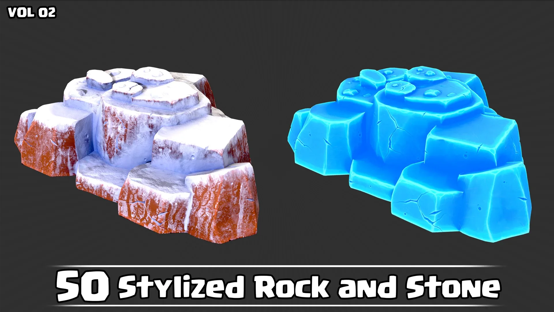 50 Stylized Rock & Stone VOL02