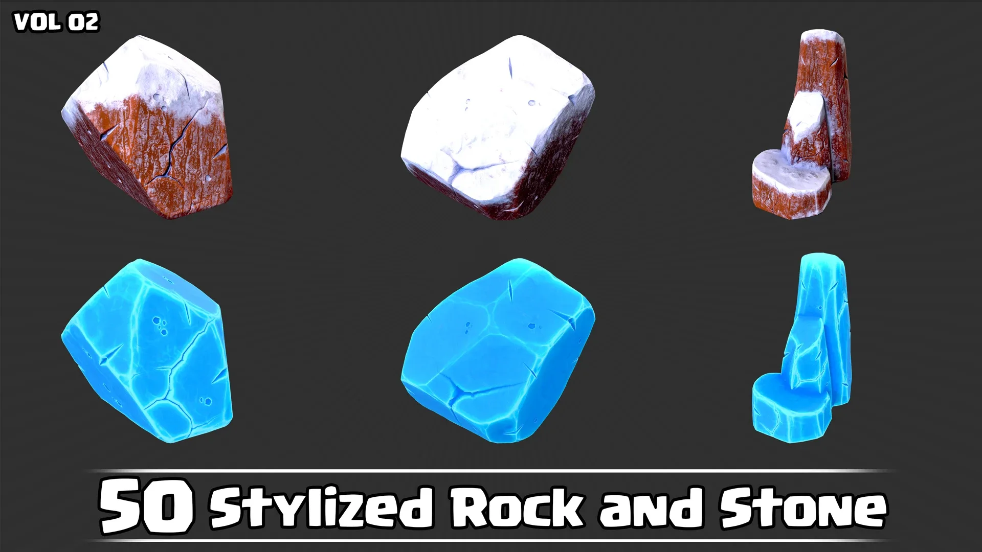 50 Stylized Rock & Stone VOL02