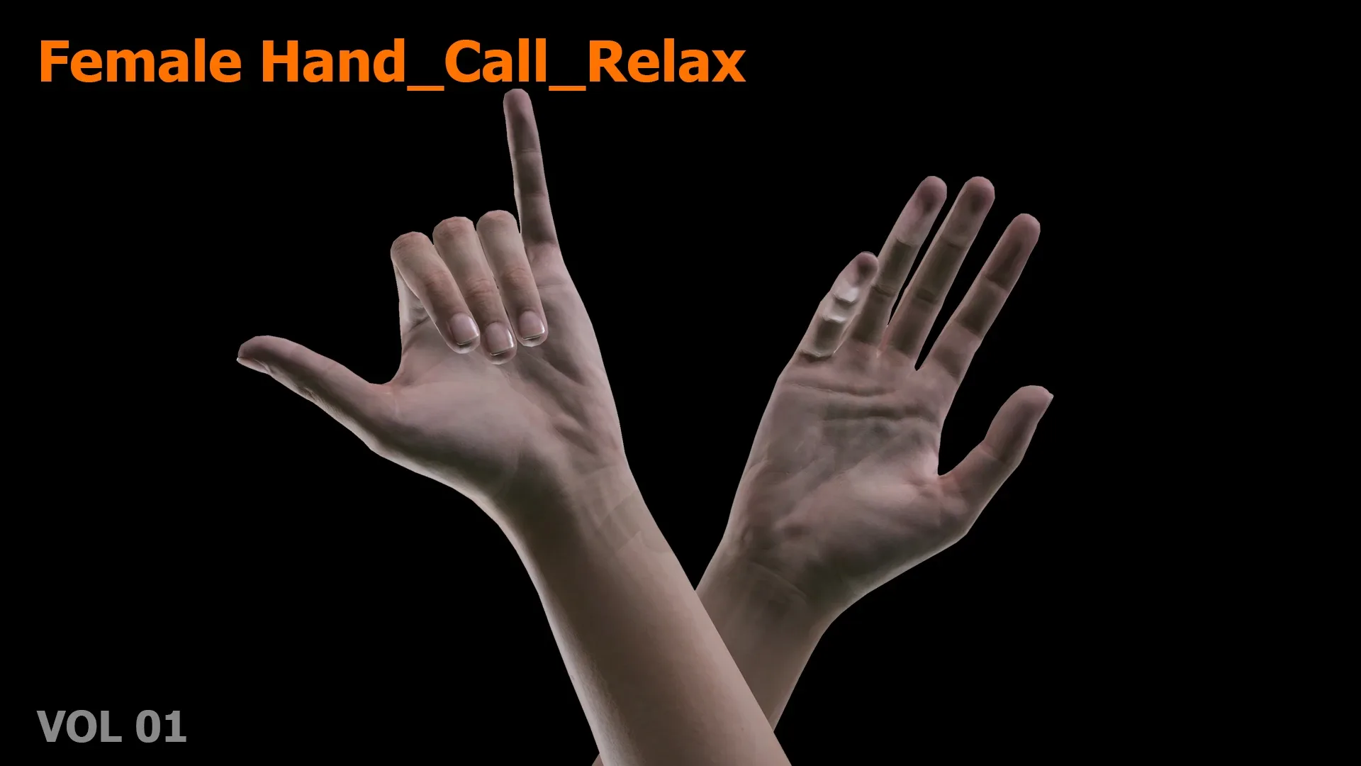 Female Hand Relax Call 3D model Low-poly 3D model