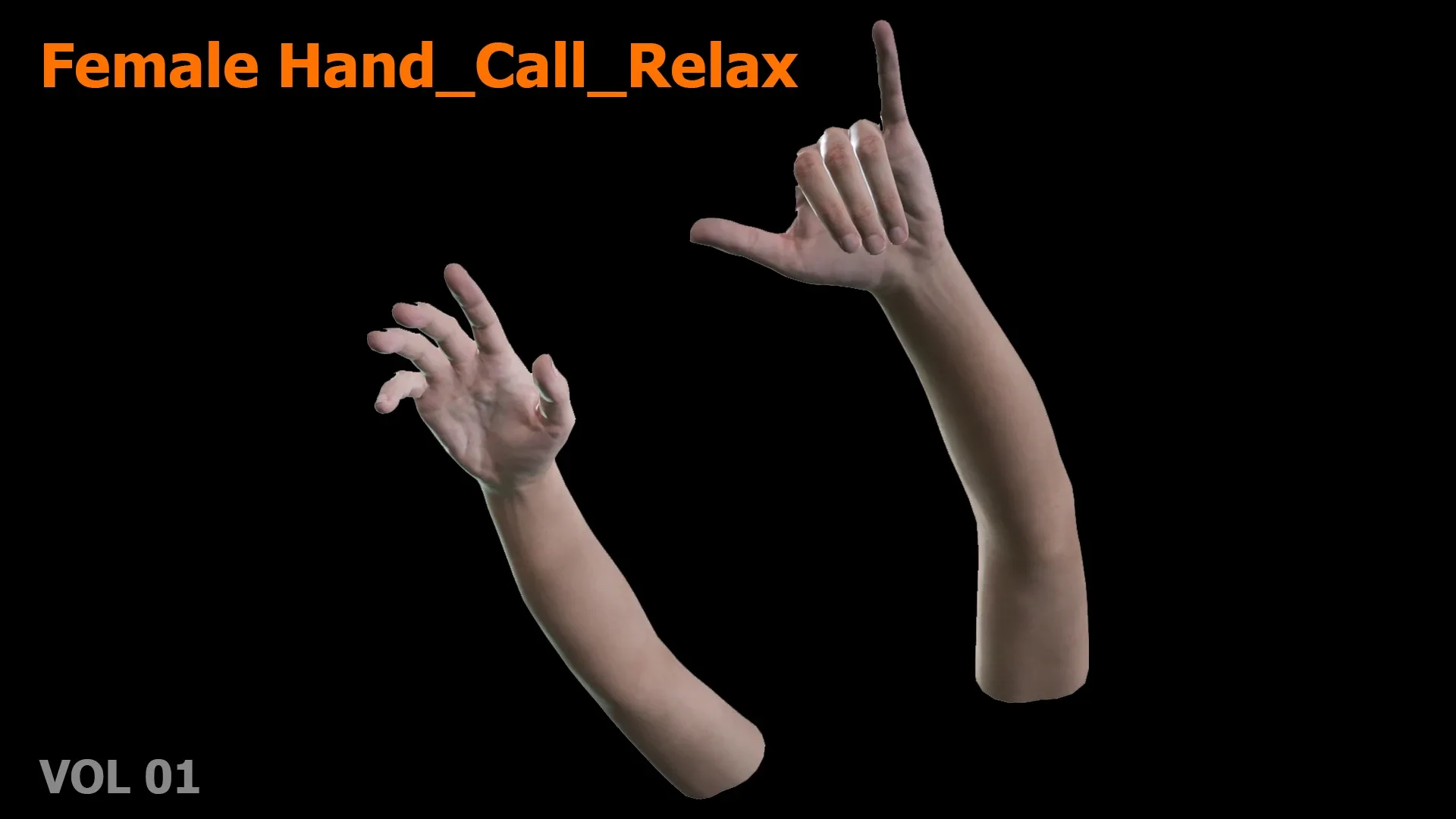 Female Hand Relax Call 3D model Low-poly 3D model