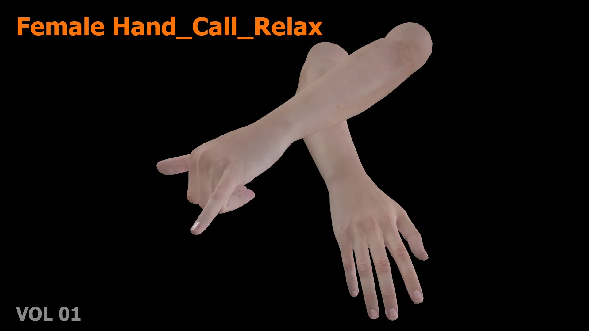 Female Hand Relax Call 3D model Low-poly 3D model