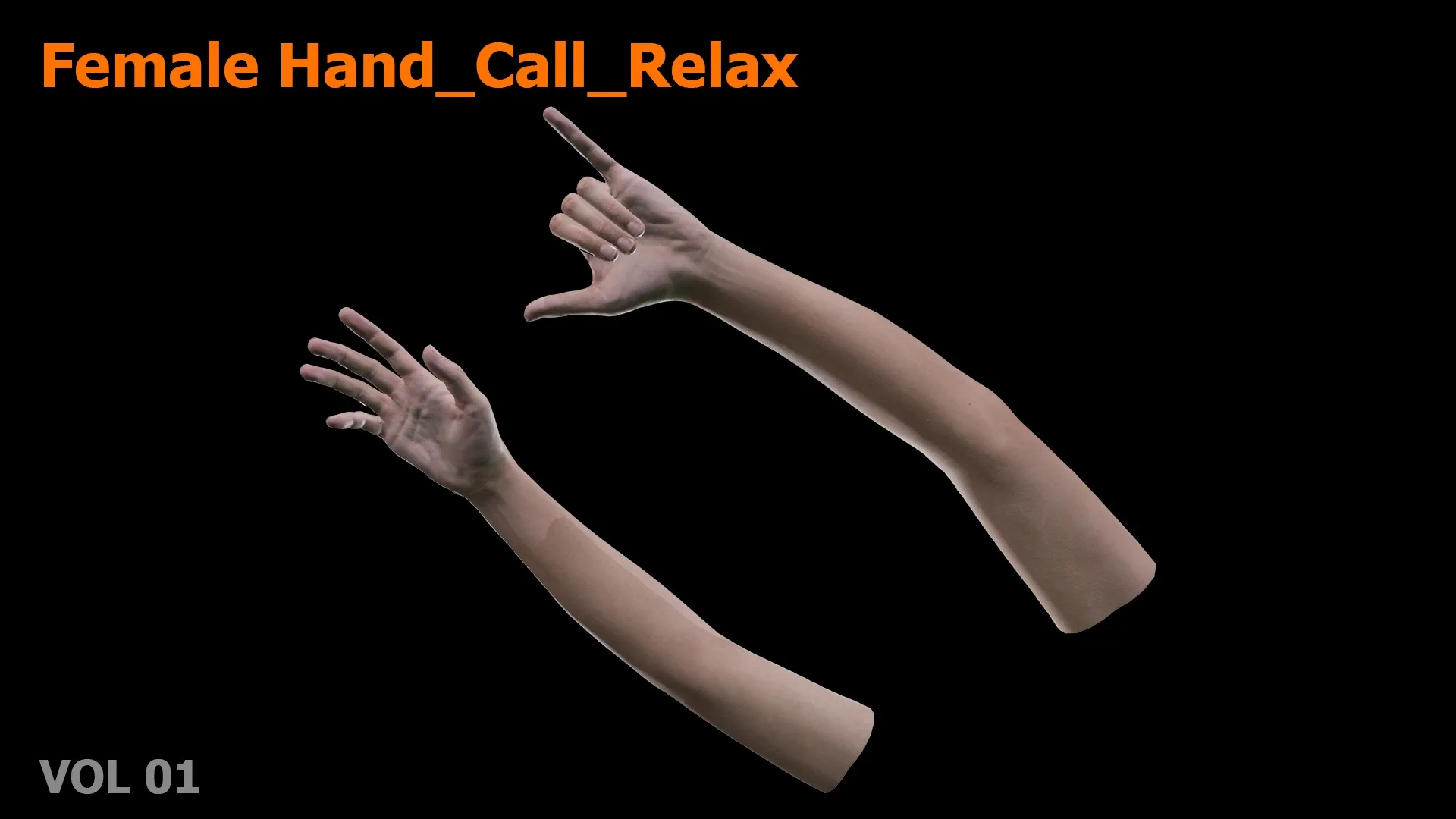 Female Hand Relax Call 3D model Low-poly 3D model