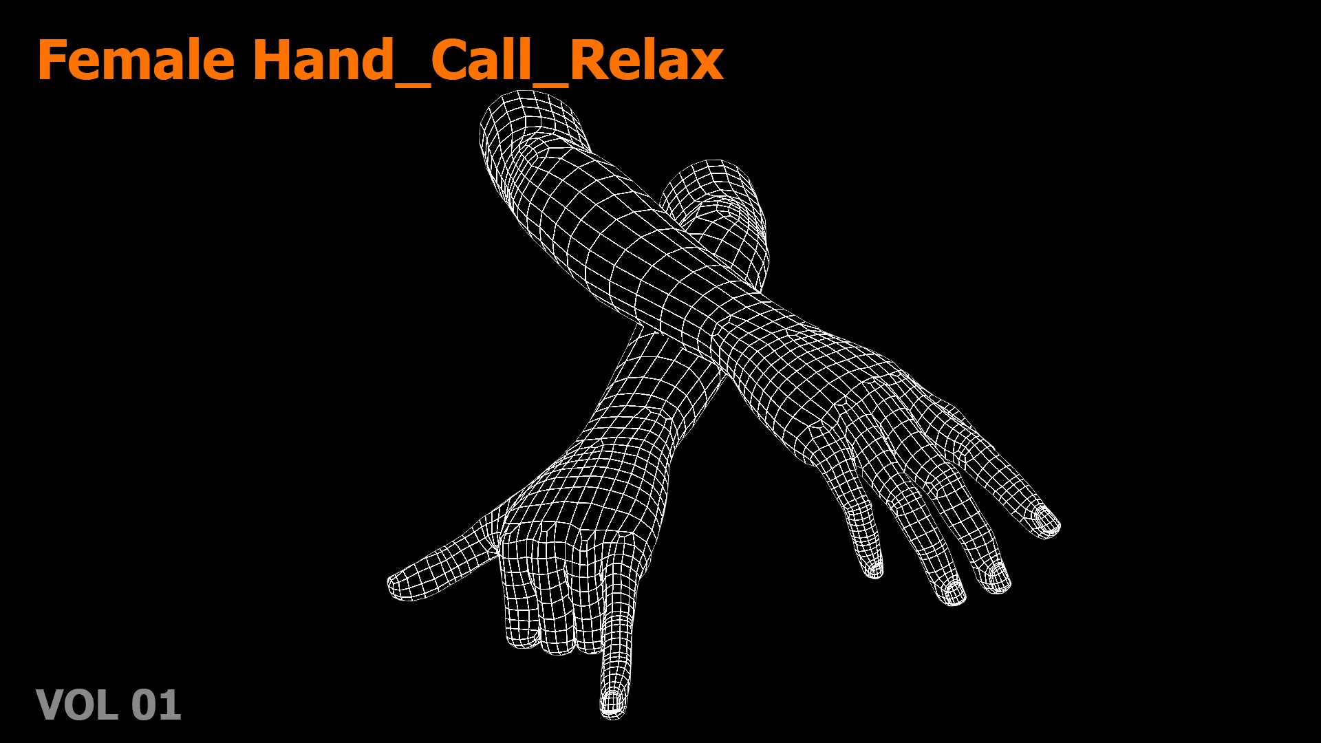 Female Hand Relax Call 3D model Low-poly 3D model