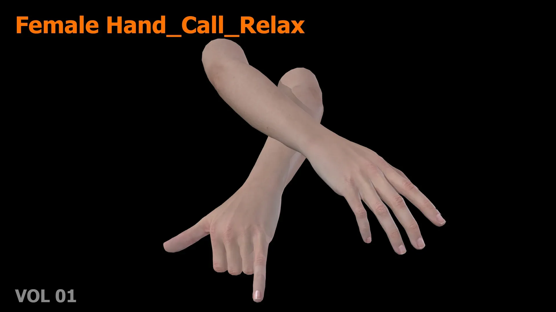 Female Hand Relax Call 3D model Low-poly 3D model