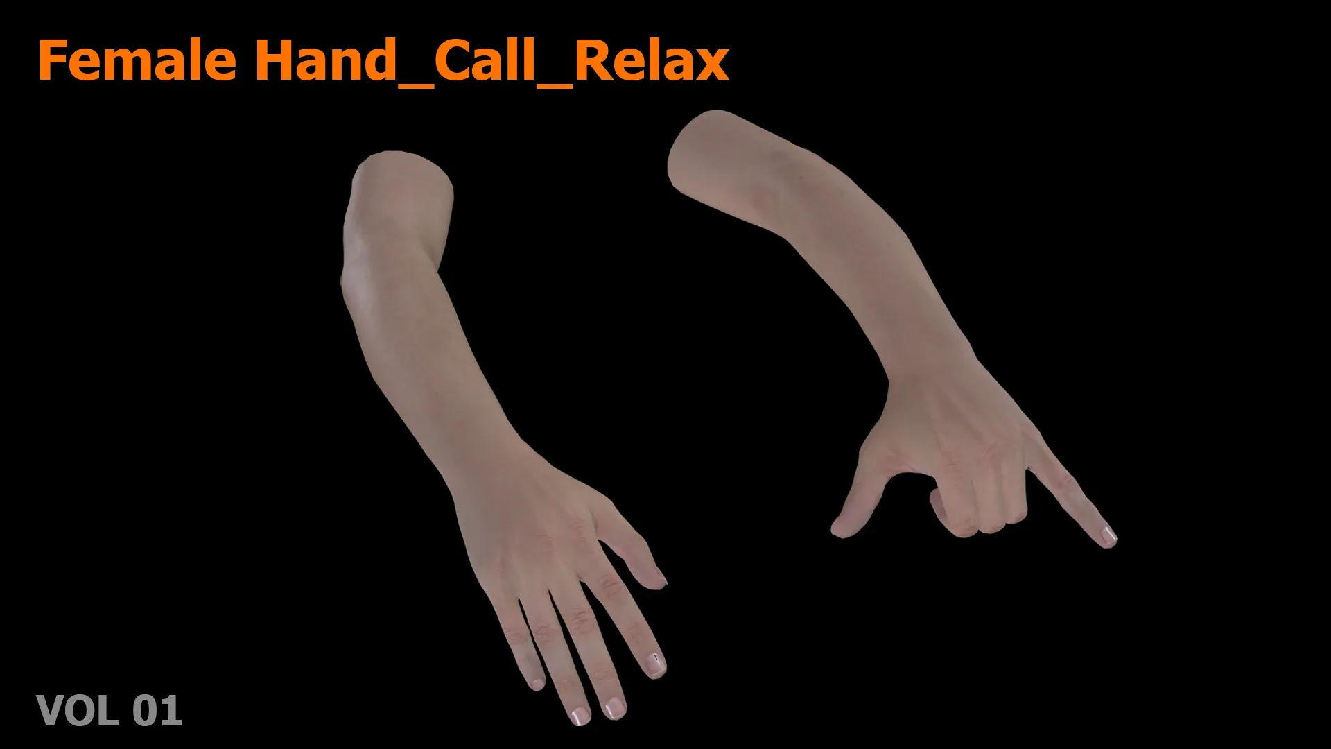 Female Hand Relax Call 3D model Low-poly 3D model