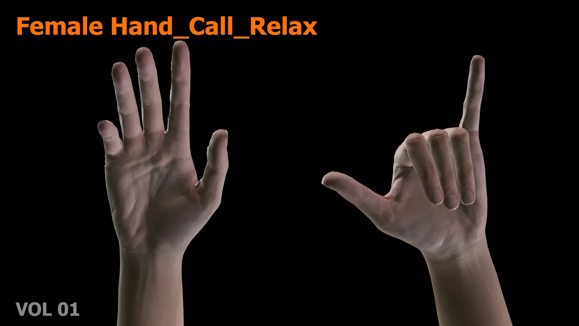 Female Hand Relax Call 3D model Low-poly 3D model